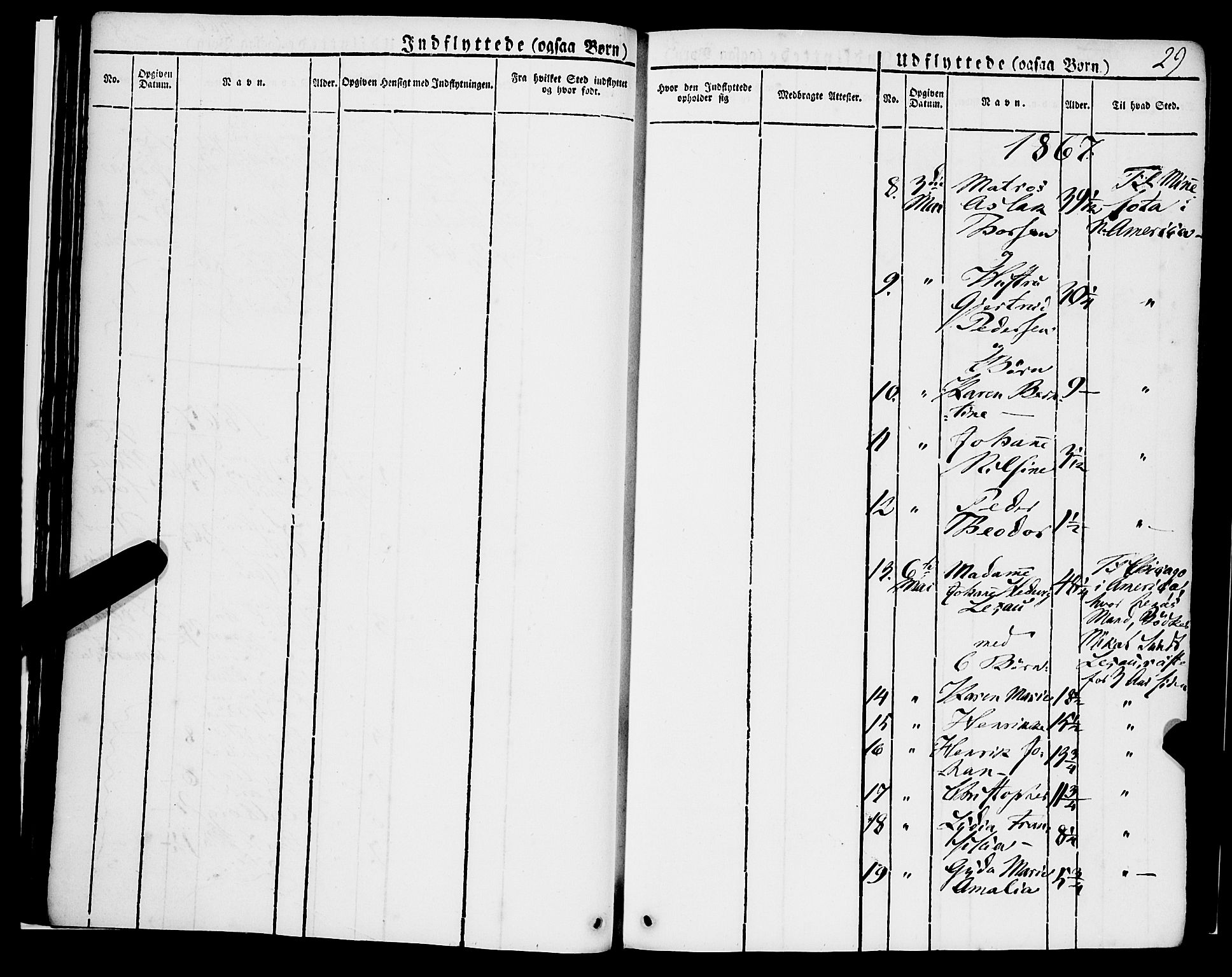 Korskirken sokneprestembete, AV/SAB-A-76101/H/Haa/L0050: Parish register (official) no. F 1, 1821-1869, p. 29