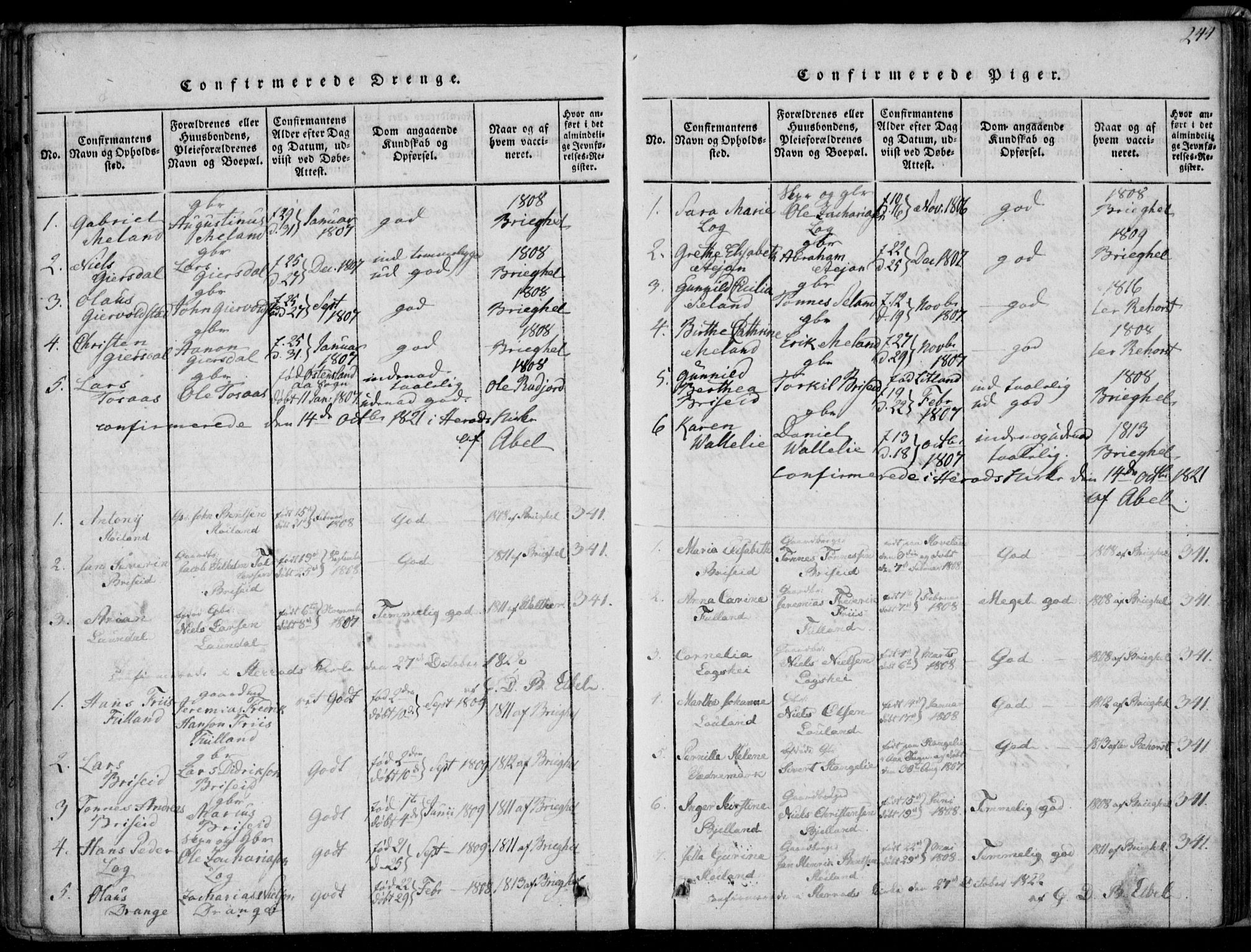 Herad sokneprestkontor, AV/SAK-1111-0018/F/Fa/Faa/L0003: Parish register (official) no. A 3, 1816-1844, p. 244