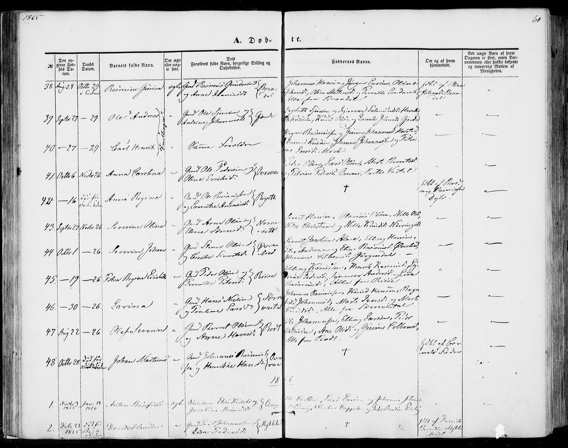 Ministerialprotokoller, klokkerbøker og fødselsregistre - Møre og Romsdal, SAT/A-1454/510/L0121: Parish register (official) no. 510A01, 1848-1877, p. 60