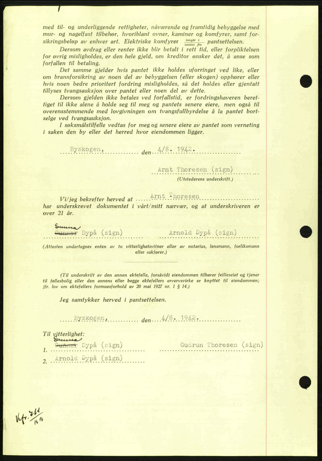 Nordmøre sorenskriveri, AV/SAT-A-4132/1/2/2Ca: Mortgage book no. B89, 1942-1942, Diary no: : 2207/1942