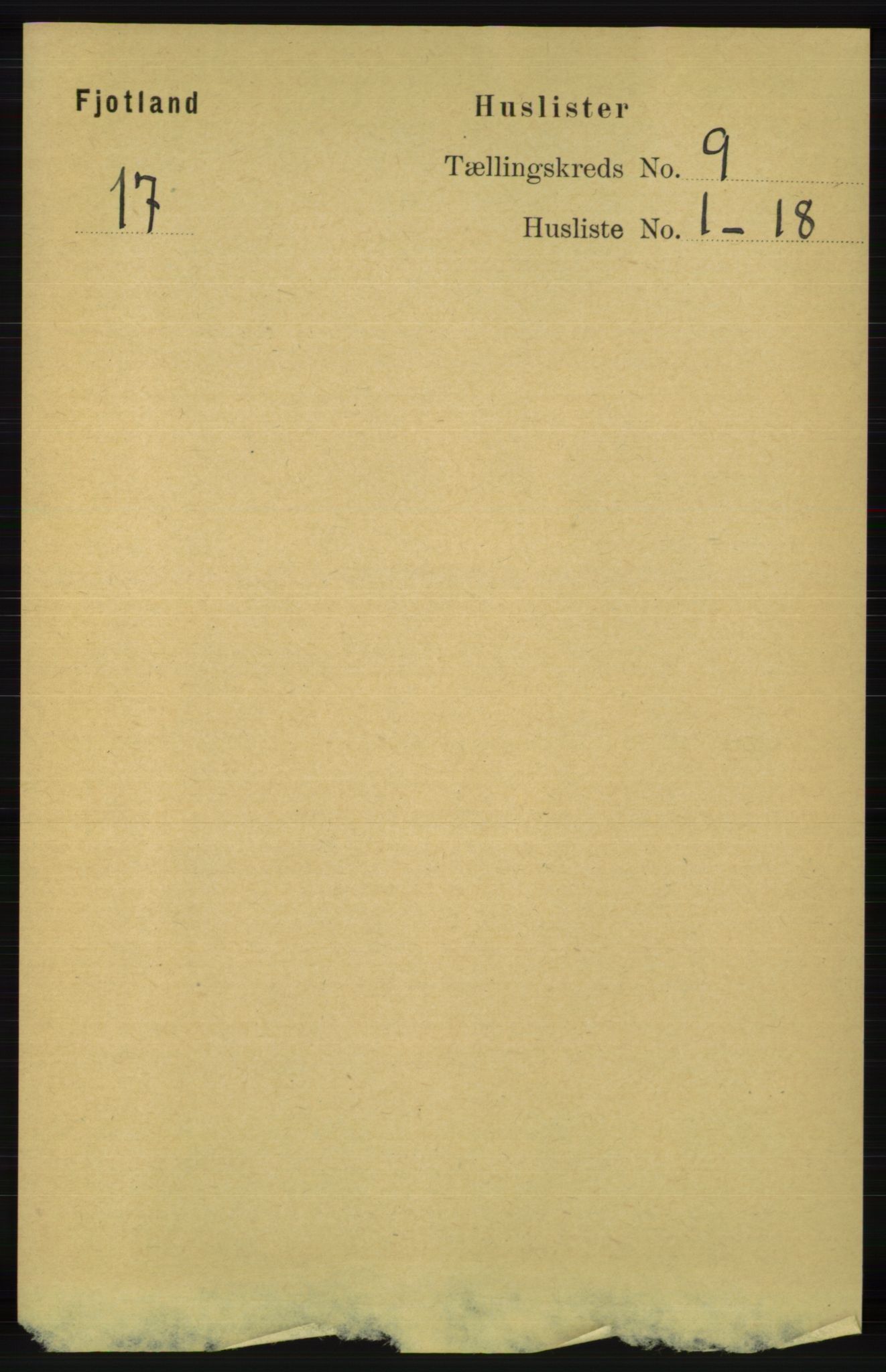 RA, 1891 census for 1036 Fjotland, 1891, p. 1280