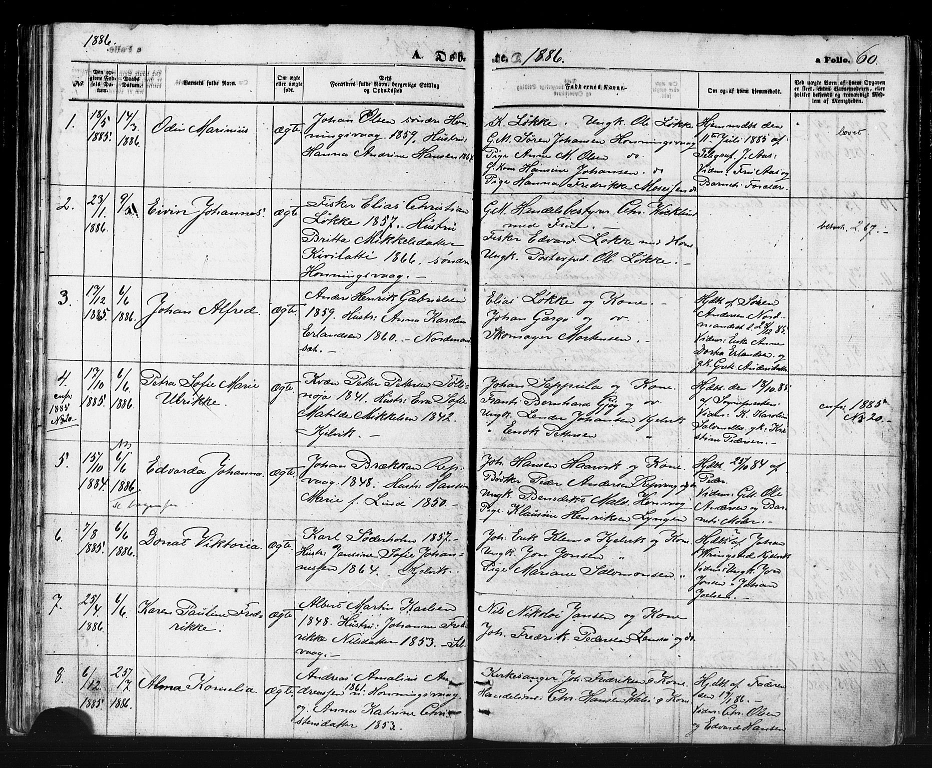 Måsøy sokneprestkontor, AV/SATØ-S-1348/H/Ha/L0006kirke: Parish register (official) no. 6, 1861-1886, p. 60