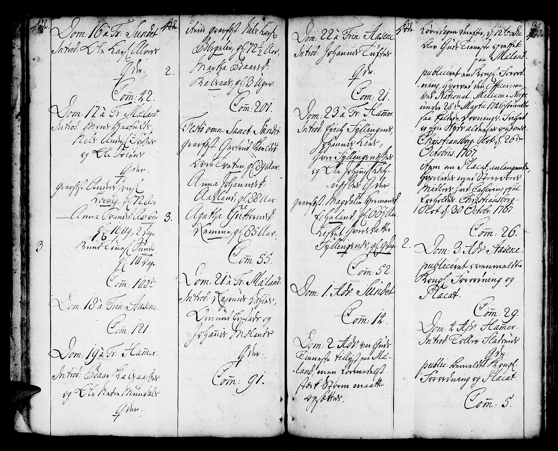 Hamre sokneprestembete, AV/SAB-A-75501/H/Ha/Haa/Haaa/L0007: Parish register (official) no. A 7, 1762-1777, p. 30