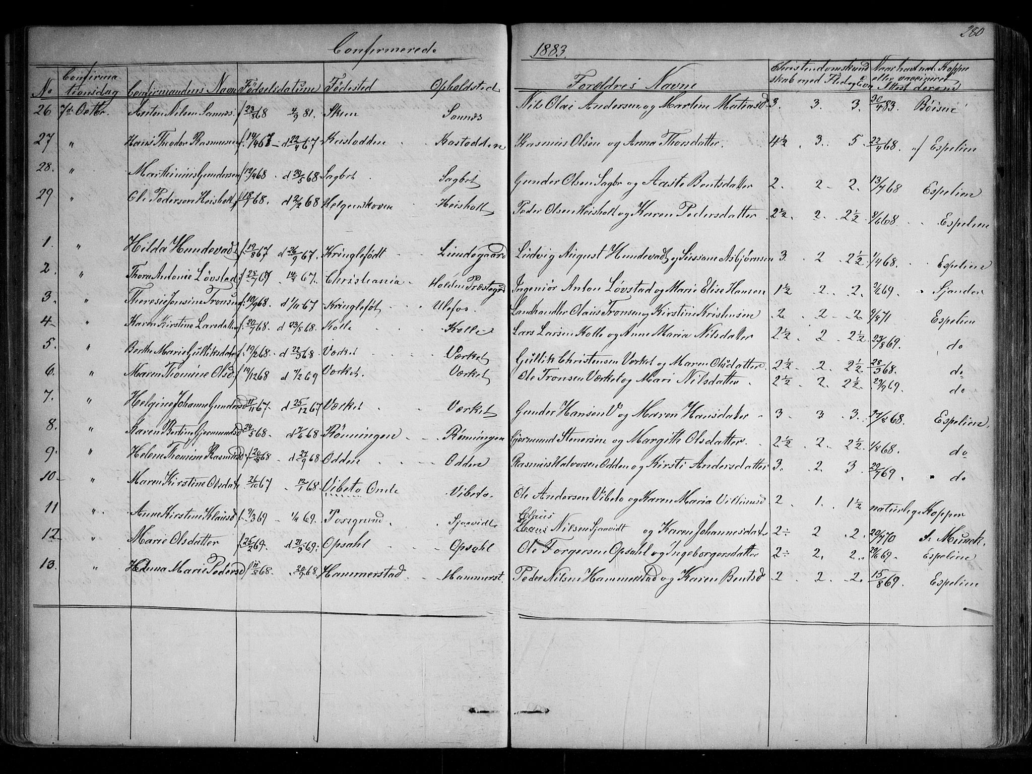 Holla kirkebøker, AV/SAKO-A-272/G/Ga/L0004: Parish register (copy) no. I 4, 1867-1890, p. 280