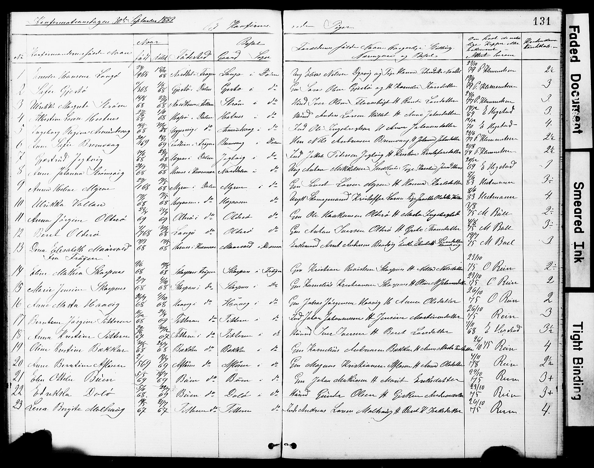 Ministerialprotokoller, klokkerbøker og fødselsregistre - Sør-Trøndelag, SAT/A-1456/634/L0541: Parish register (copy) no. 634C03, 1874-1891, p. 131