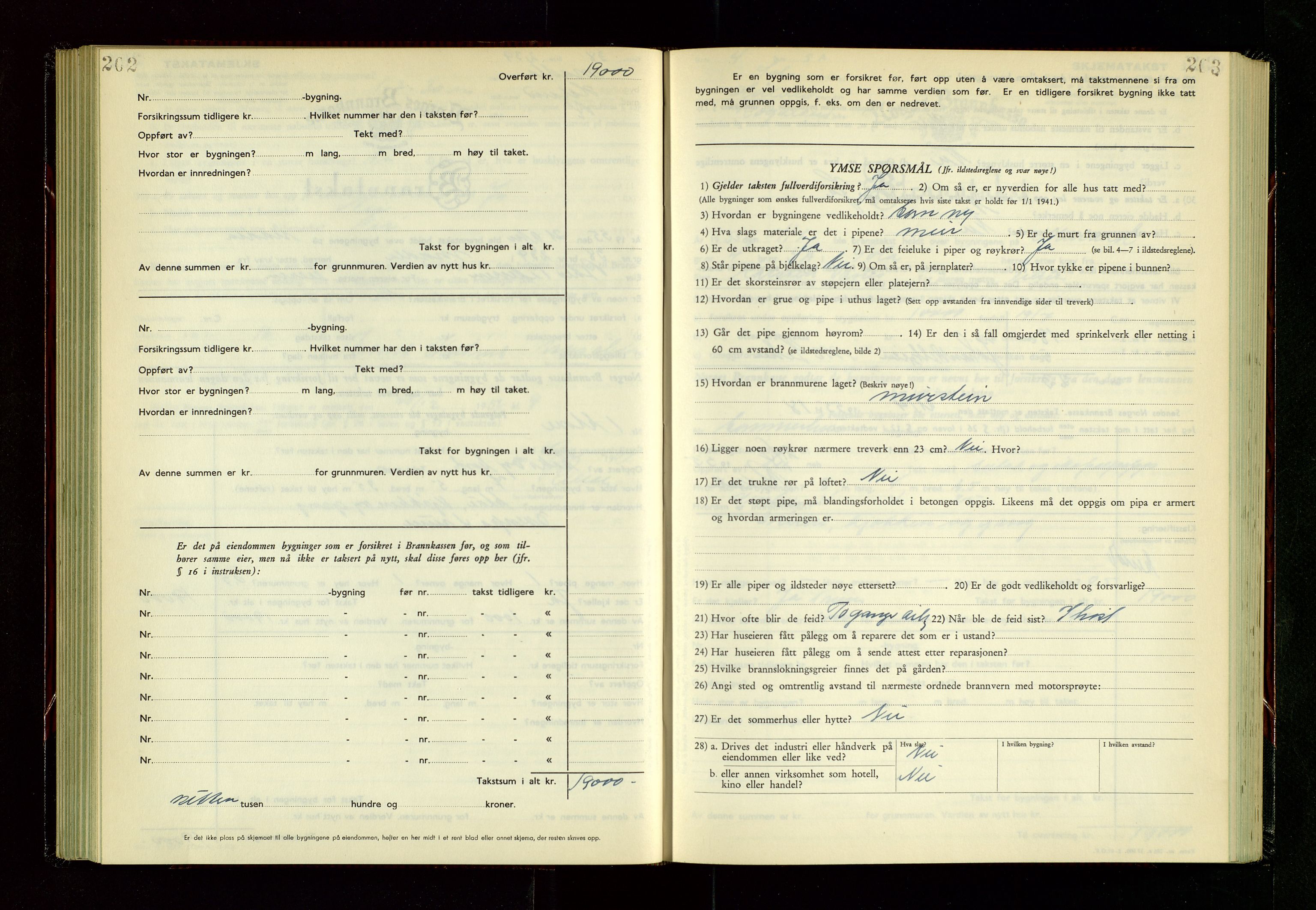 Håland lensmannskontor, AV/SAST-A-100100/Gob/L0014: "Branntakstprotokoll" - skjematakst, 1951-1955, p. 202-203