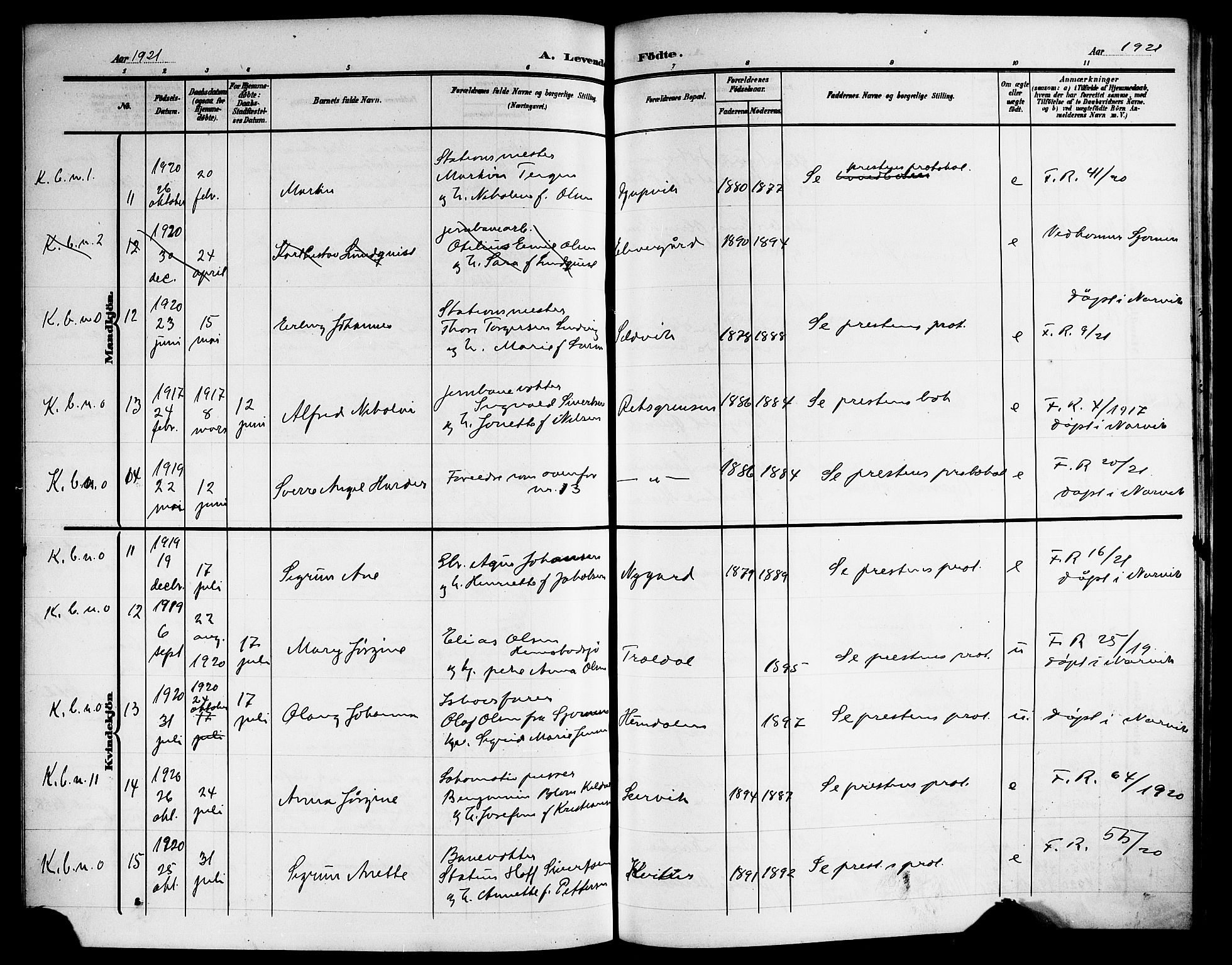 Ministerialprotokoller, klokkerbøker og fødselsregistre - Nordland, AV/SAT-A-1459/866/L0954: Parish register (copy) no. 866C03, 1905-1923