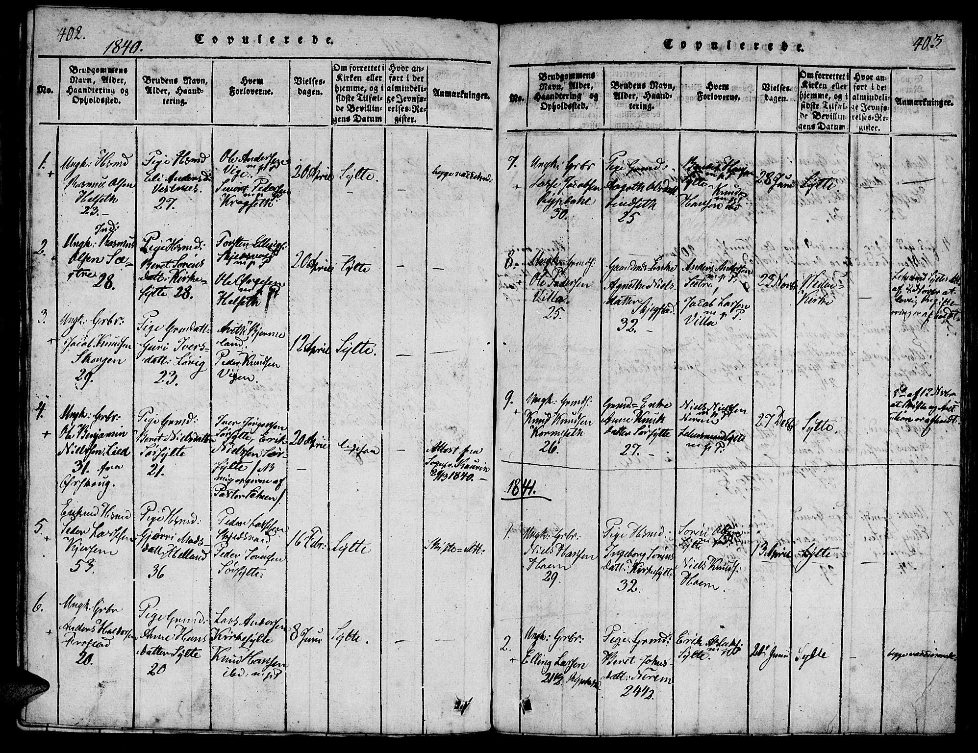 Ministerialprotokoller, klokkerbøker og fødselsregistre - Møre og Romsdal, SAT/A-1454/541/L0544: Parish register (official) no. 541A01, 1818-1847, p. 402-403