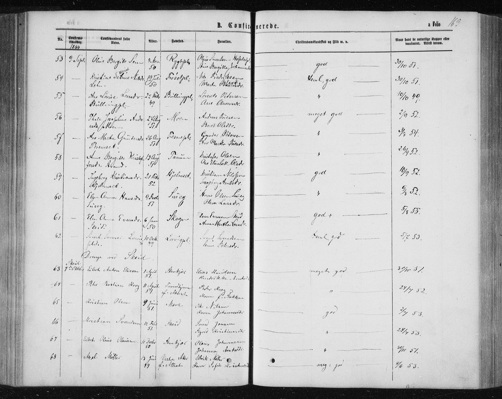Ministerialprotokoller, klokkerbøker og fødselsregistre - Nord-Trøndelag, SAT/A-1458/735/L0345: Parish register (official) no. 735A08 /1, 1863-1872, p. 163