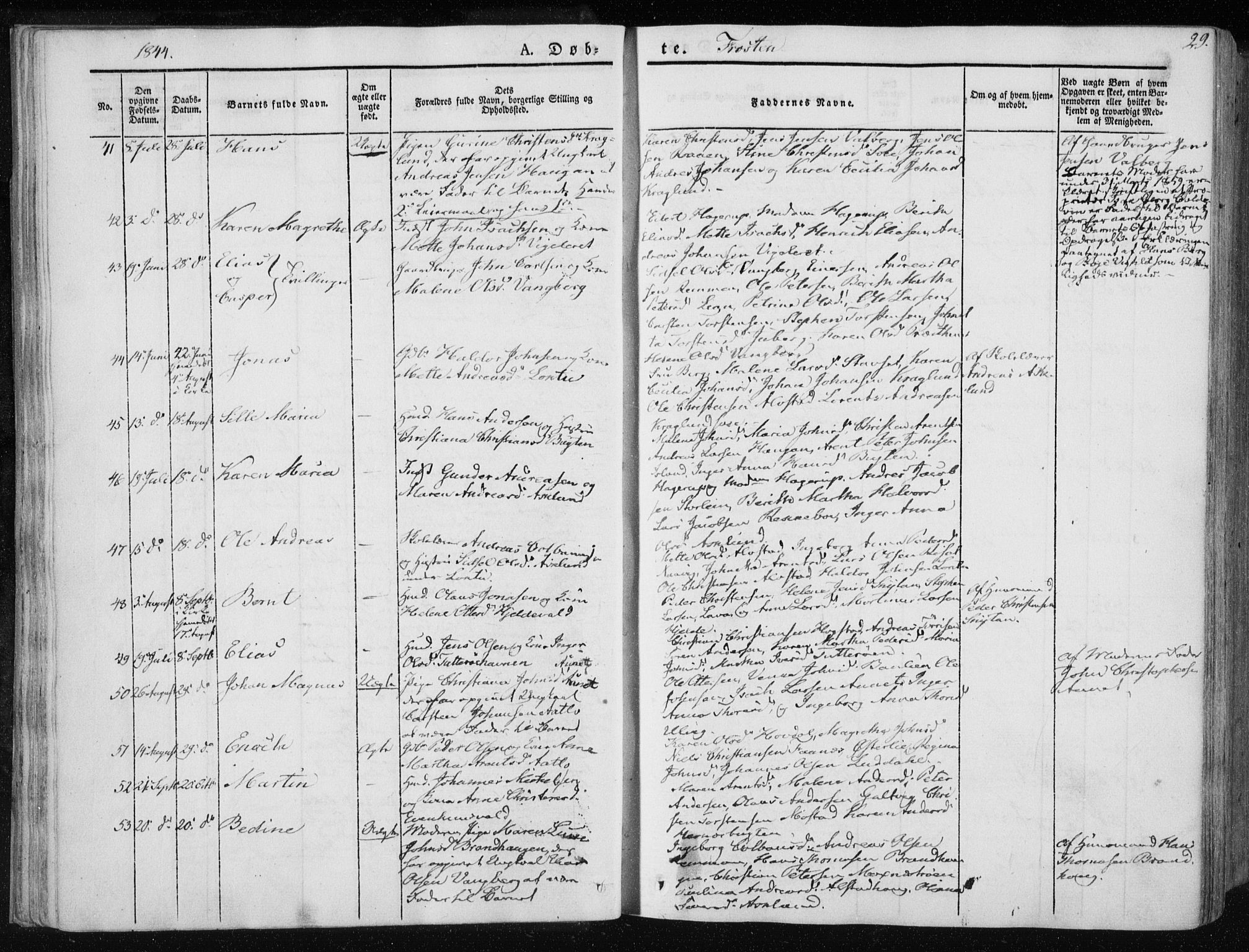 Ministerialprotokoller, klokkerbøker og fødselsregistre - Nord-Trøndelag, SAT/A-1458/713/L0115: Parish register (official) no. 713A06, 1838-1851, p. 29