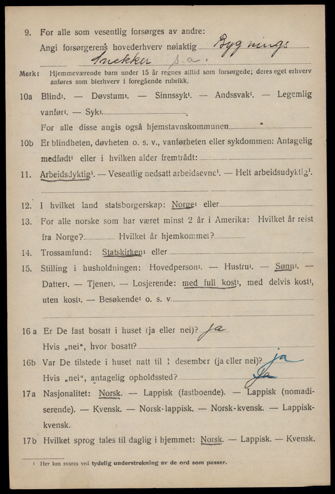 SAT, 1920 census for Moskenes, 1920, p. 2681