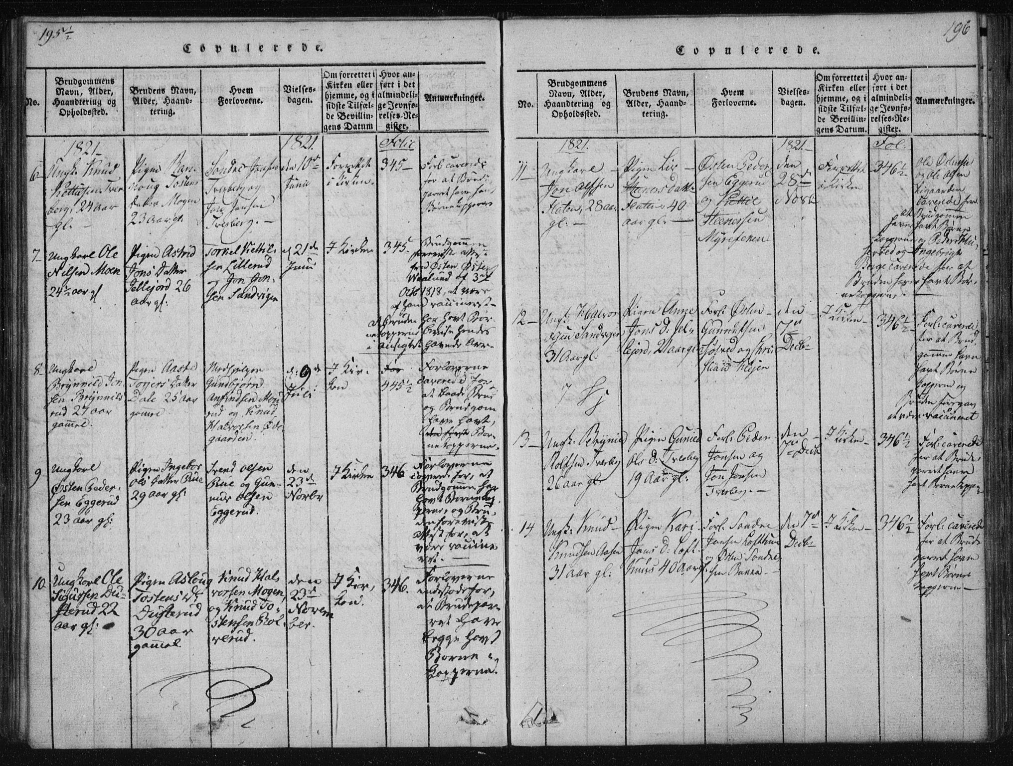 Tinn kirkebøker, SAKO/A-308/F/Fa/L0004: Parish register (official) no. I 4, 1815-1843, p. 195b-196a