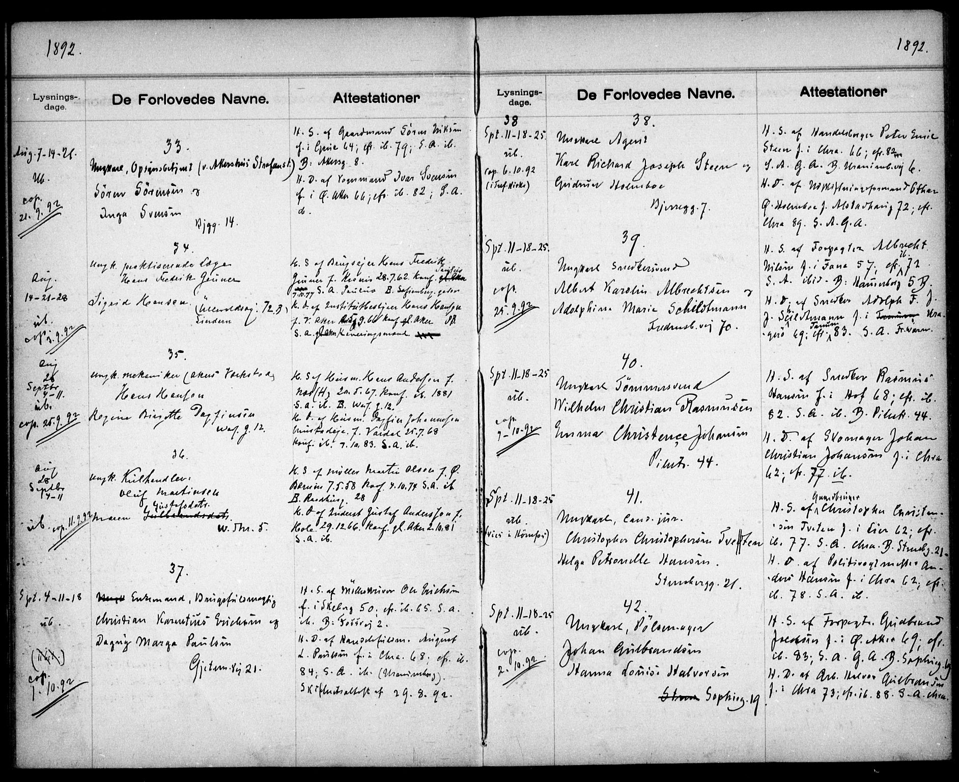 Gamle Aker prestekontor Kirkebøker, AV/SAO-A-10617a/H/L0002: Banns register no. 2, 1890-1900