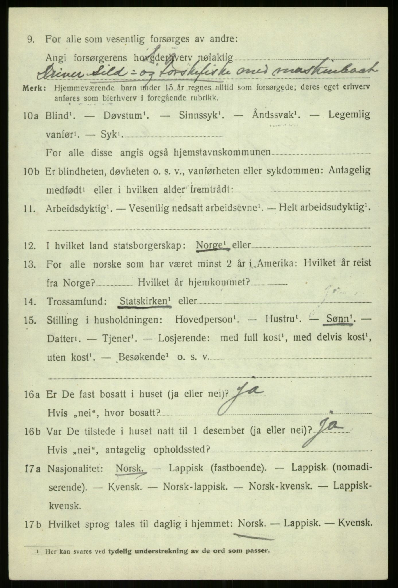 SATØ, 1920 census for Kvæfjord, 1920, p. 6908