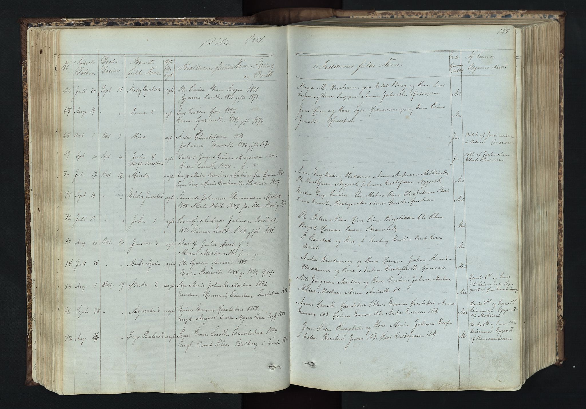 Romedal prestekontor, SAH/PREST-004/L/L0011: Parish register (copy) no. 11, 1867-1895, p. 125
