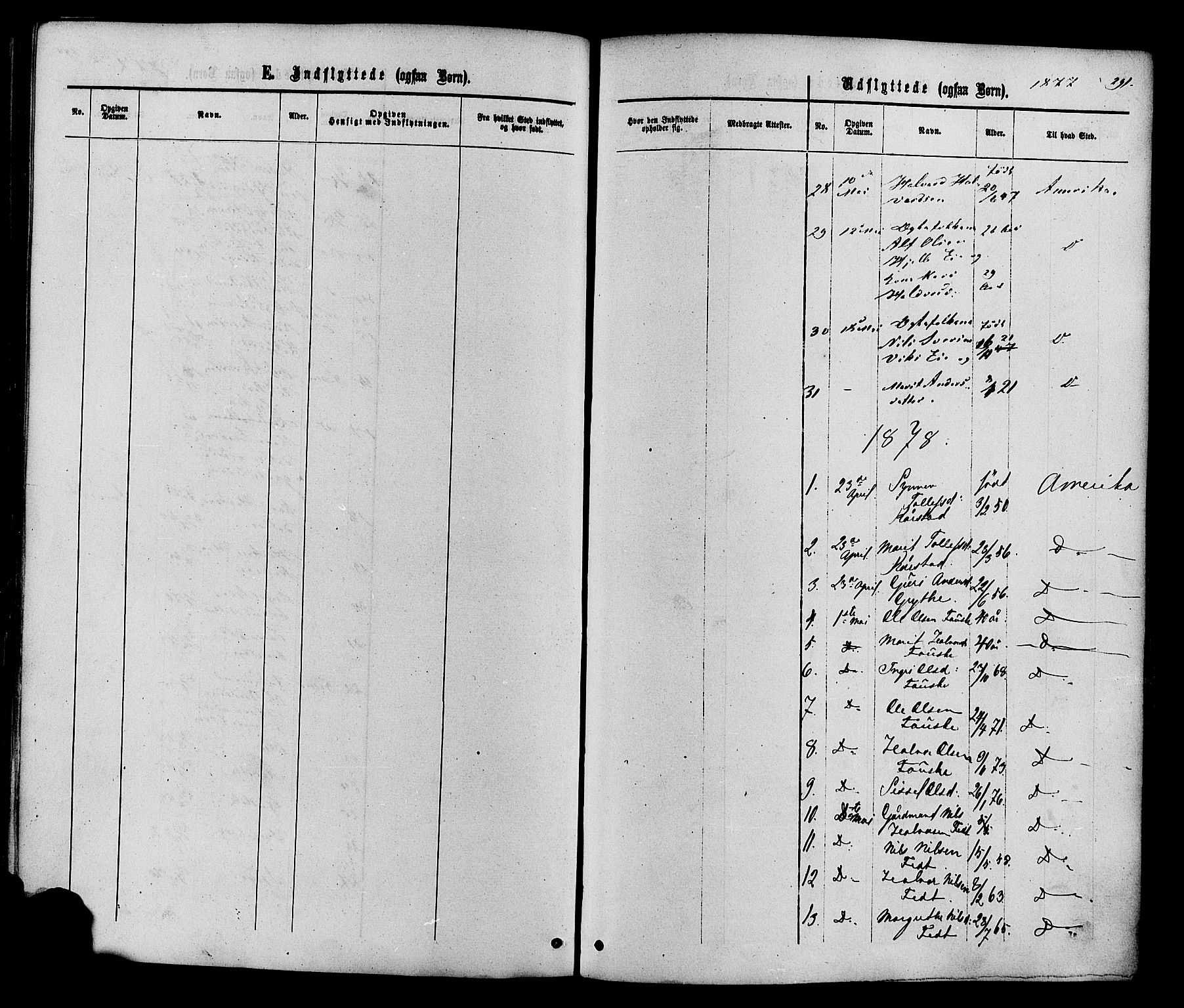 Vestre Slidre prestekontor, SAH/PREST-136/H/Ha/Haa/L0003: Parish register (official) no. 3, 1865-1880, p. 291