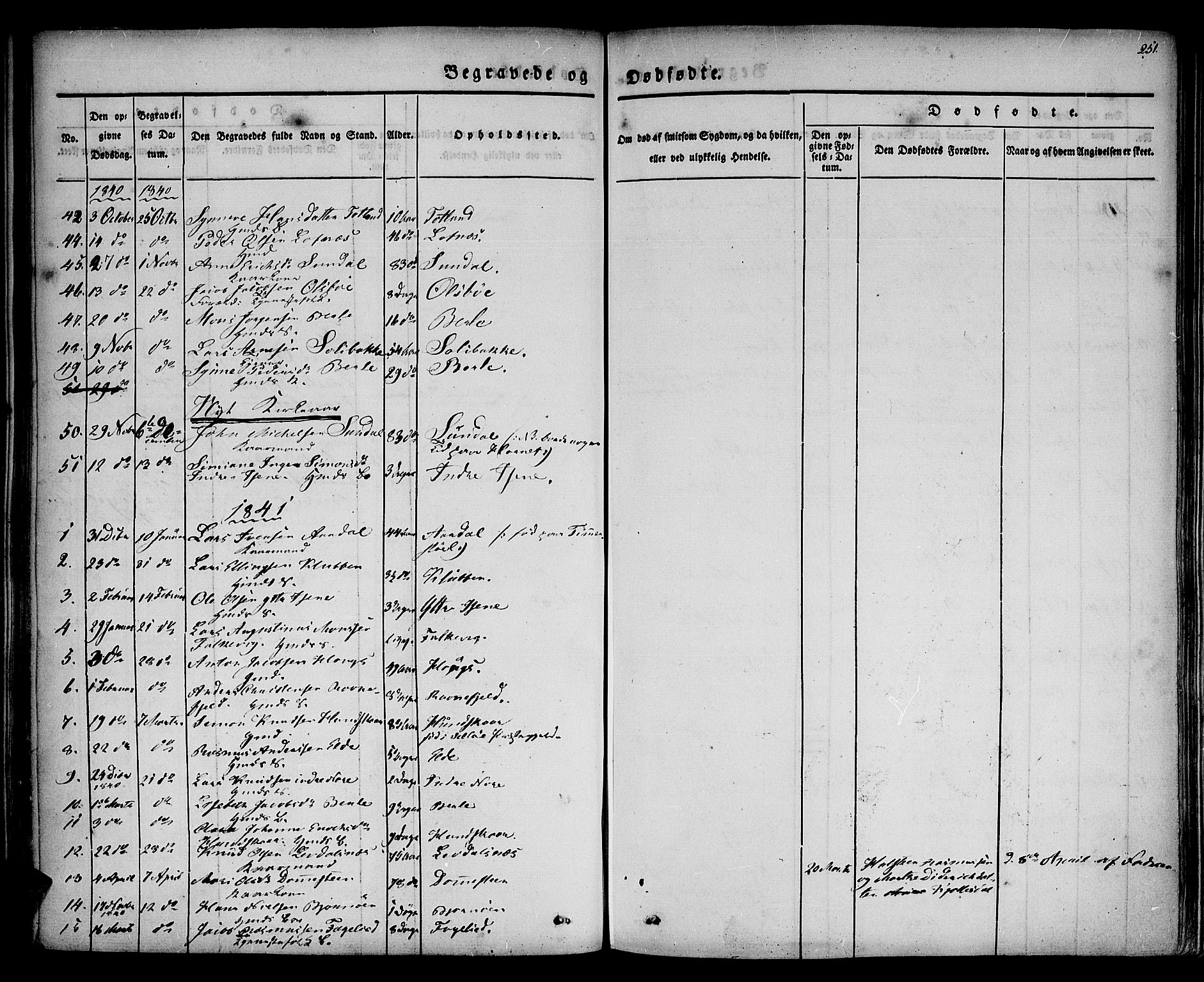 Davik sokneprestembete, AV/SAB-A-79701/H/Haa/Haaa/L0004: Parish register (official) no. A 4, 1830-1849, p. 251