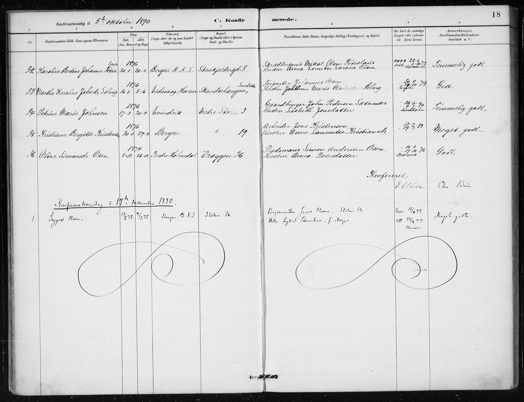 Mariakirken Sokneprestembete, AV/SAB-A-76901/H/Haa/L0013: Parish register (official) no. C 1, 1889-1900, p. 18