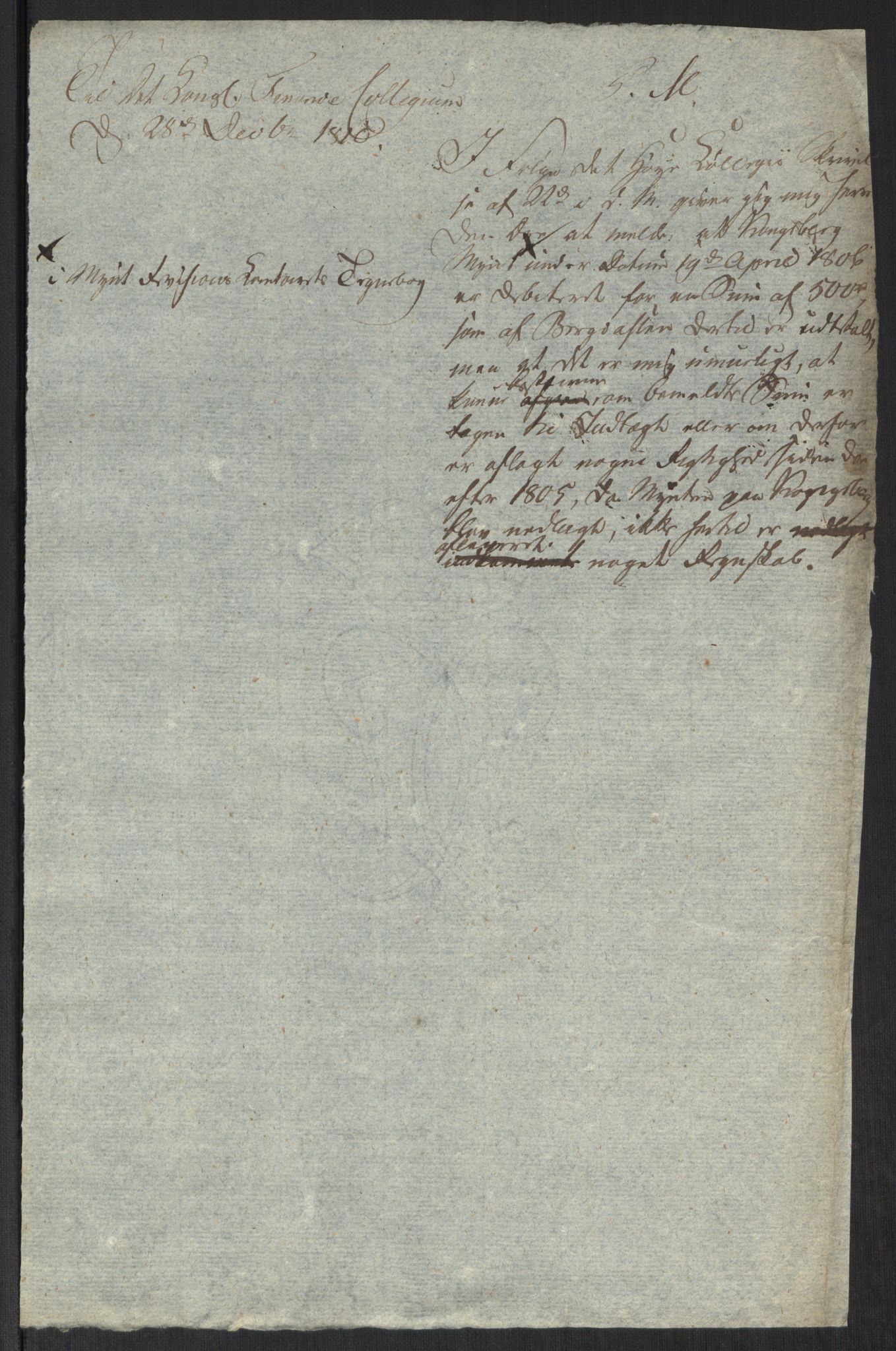 Rentekammeret inntil 1814, Realistisk ordnet avdeling, AV/RA-EA-4070/Oa/L0008: [Y6]: Embetsbrev til myntmesteren på Kongsberg (1797-1806 og 1808-1813), 1797-1813, p. 324