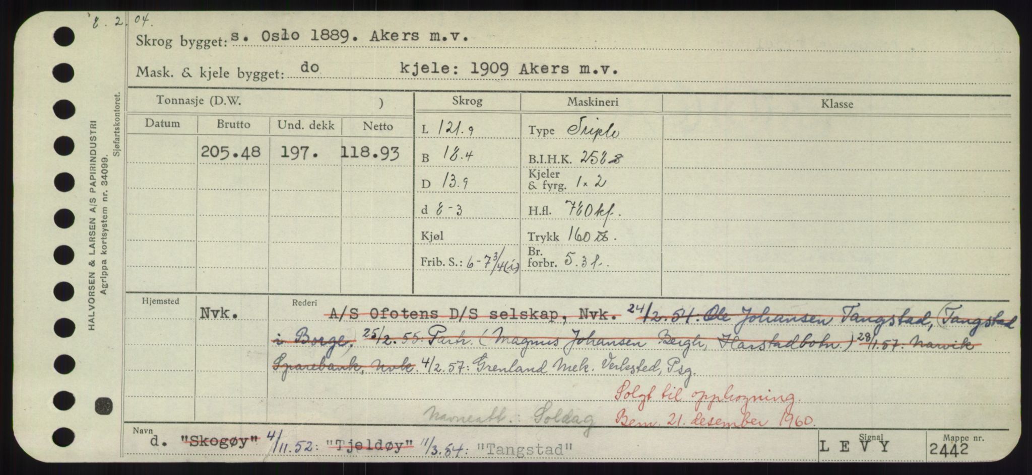 Sjøfartsdirektoratet med forløpere, Skipsmålingen, RA/S-1627/H/Hd/L0038: Fartøy, T-Th, p. 175