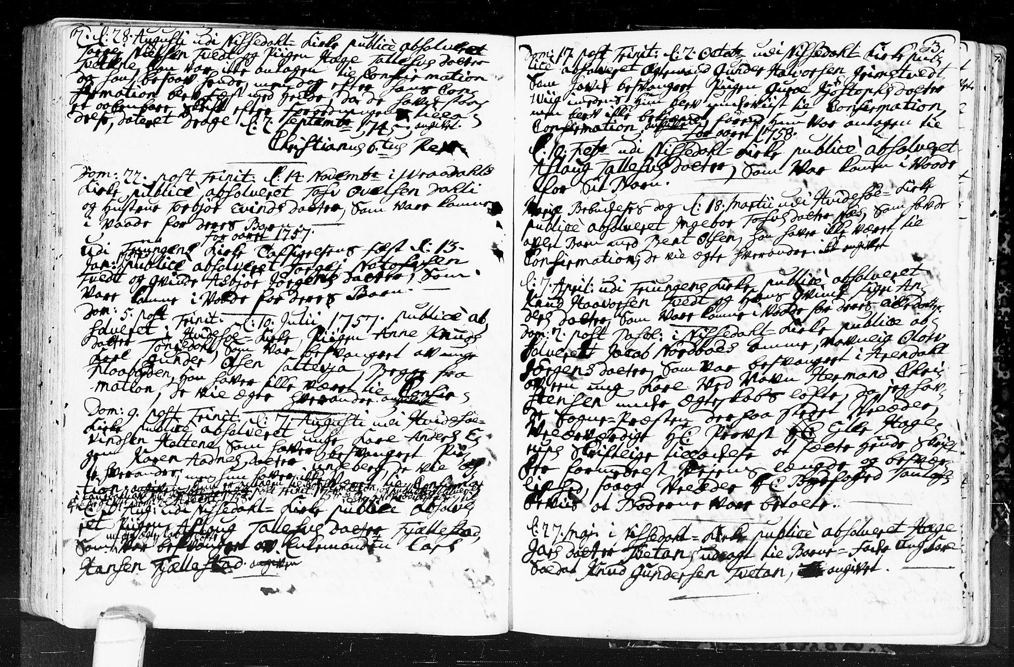 Kviteseid kirkebøker, AV/SAKO-A-276/F/Fa/L0001: Parish register (official) no. I 1, 1754-1773, p. 2-3