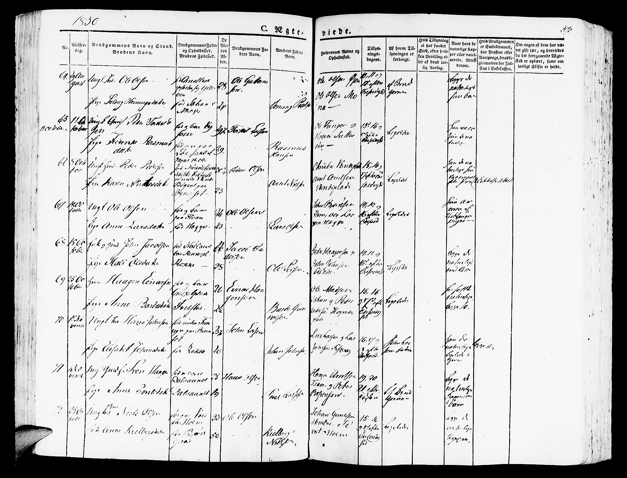 Ministerialprotokoller, klokkerbøker og fødselsregistre - Nord-Trøndelag, AV/SAT-A-1458/709/L0070: Parish register (official) no. 709A10, 1820-1832, p. 370