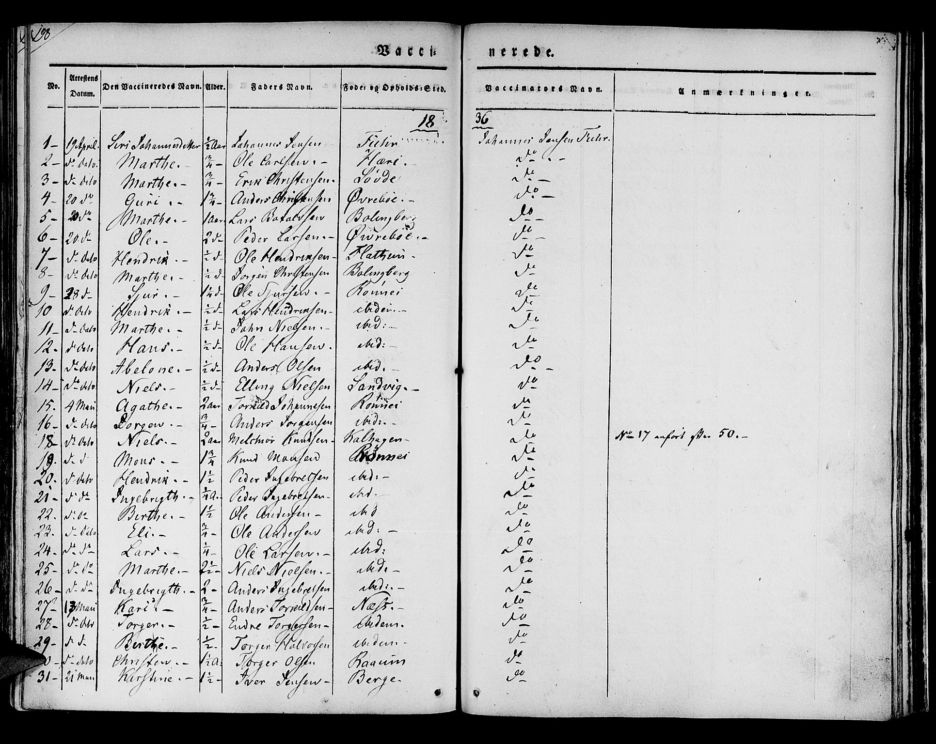 Luster sokneprestembete, SAB/A-81101/H/Haa/Haaa/L0005: Parish register (official) no. A 5, 1831-1841, p. 198