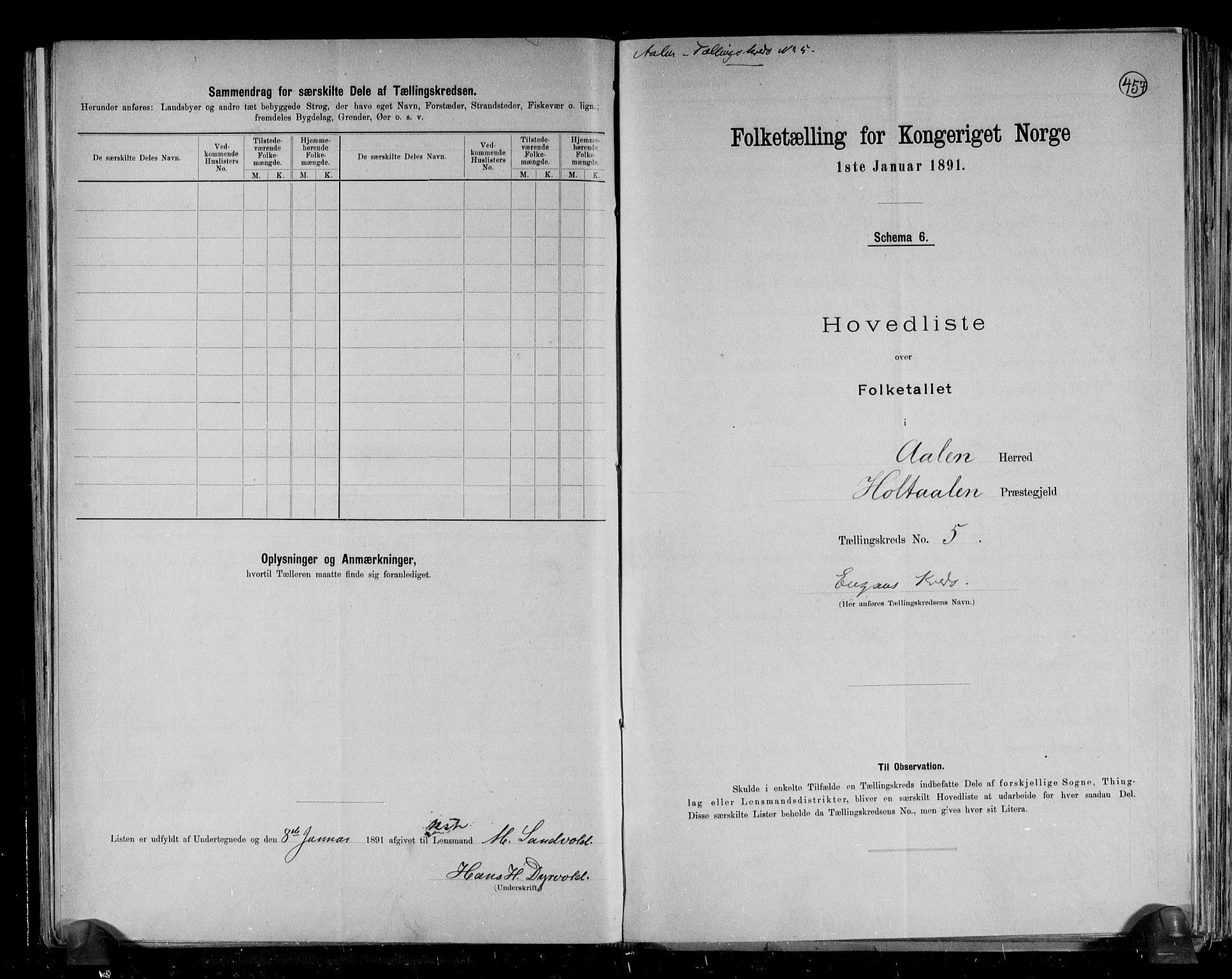 RA, 1891 census for 1644 Ålen, 1891, p. 14