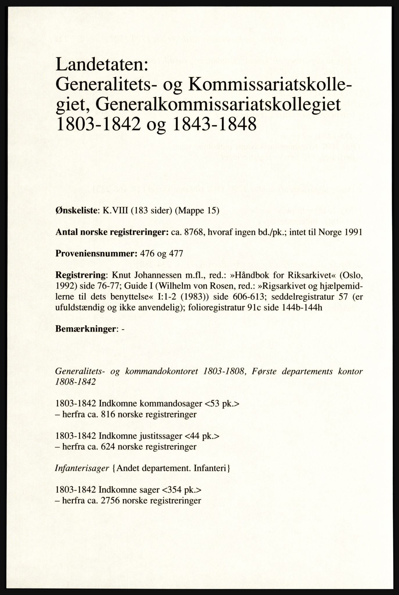 Publikasjoner utgitt av Arkivverket, PUBL/PUBL-001/A/0002: Erik Gøbel: NOREG, Tværregistratur over norgesrelevant materiale i Rigsarkivet i København (2000), 2000, p. 224