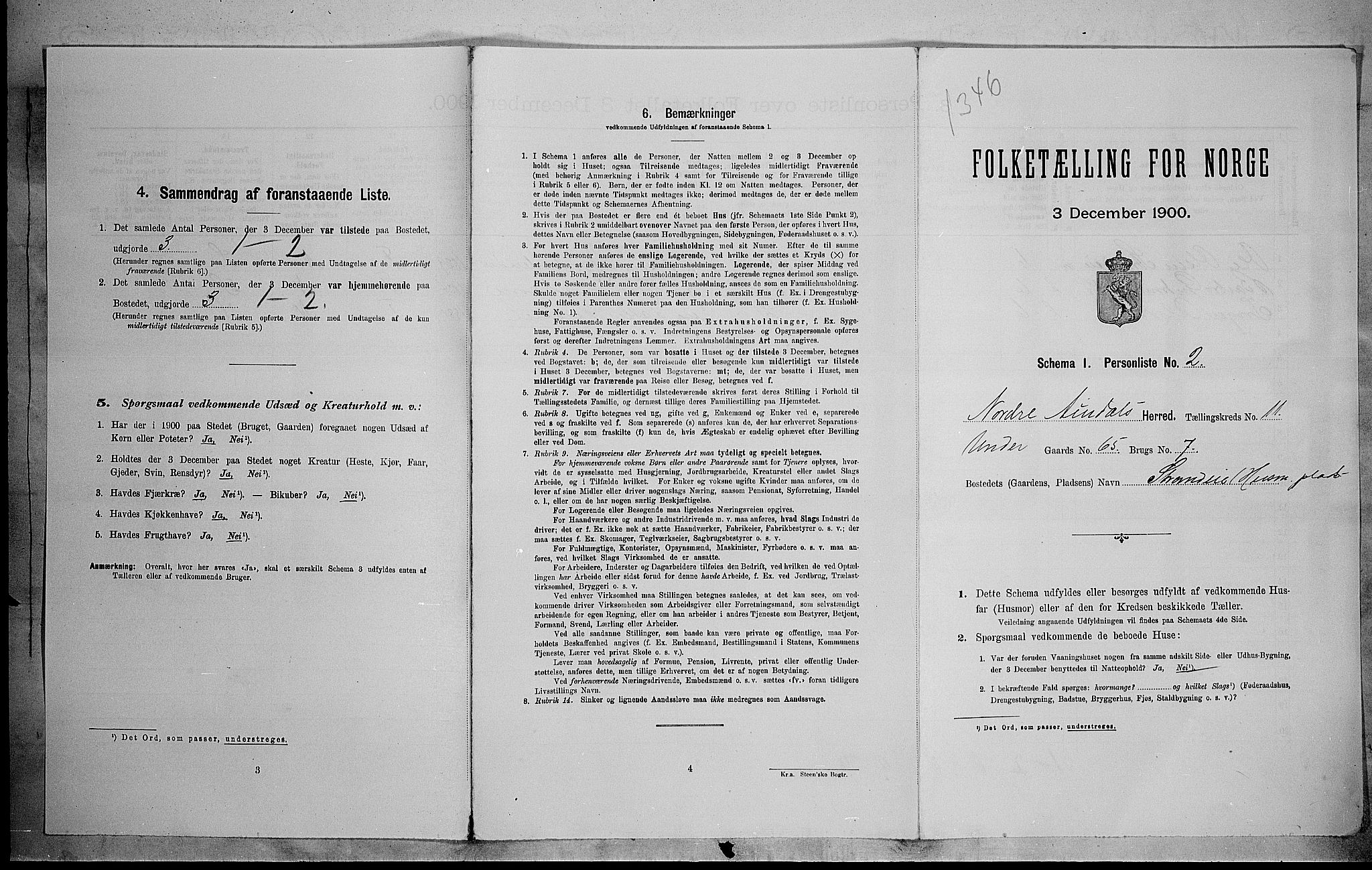 SAH, 1900 census for Nord-Aurdal, 1900, p. 1163