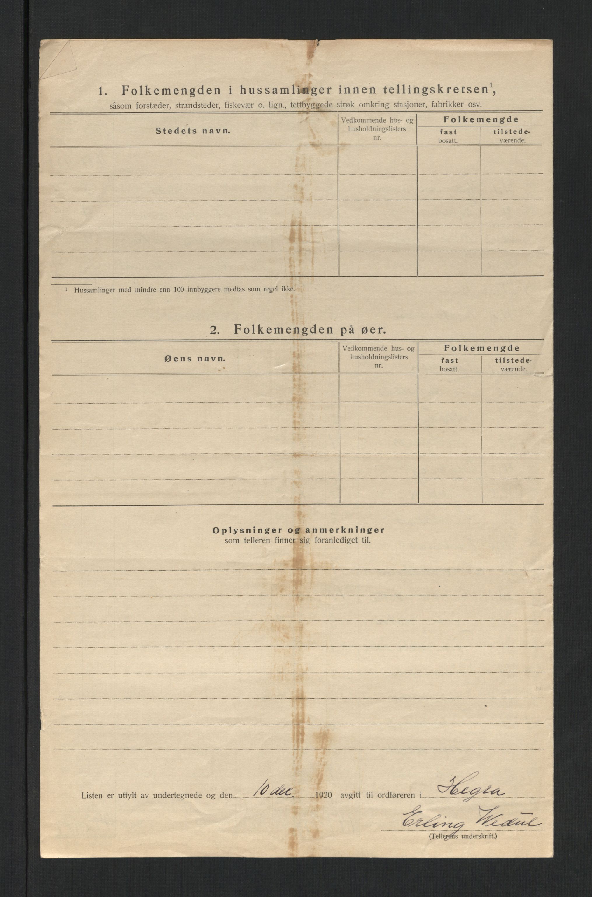 SAT, 1920 census for Hegra, 1920, p. 17