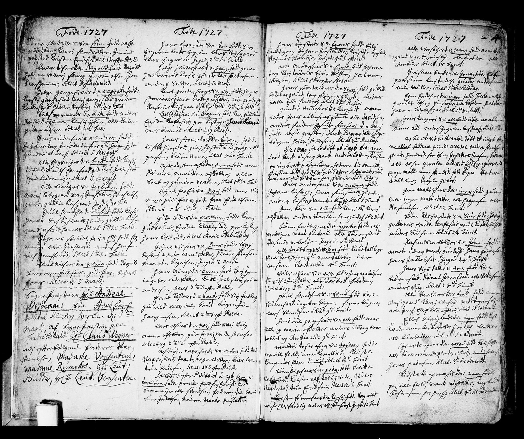 Skjeberg prestekontor Kirkebøker, SAO/A-10923/F/Fa/L0002: Parish register (official) no. I 2, 1726-1791, p. 4