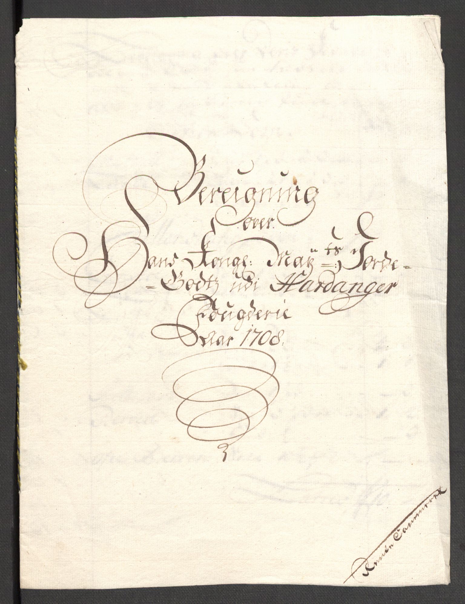 Rentekammeret inntil 1814, Reviderte regnskaper, Fogderegnskap, AV/RA-EA-4092/R48/L2985: Fogderegnskap Sunnhordland og Hardanger, 1708, p. 187