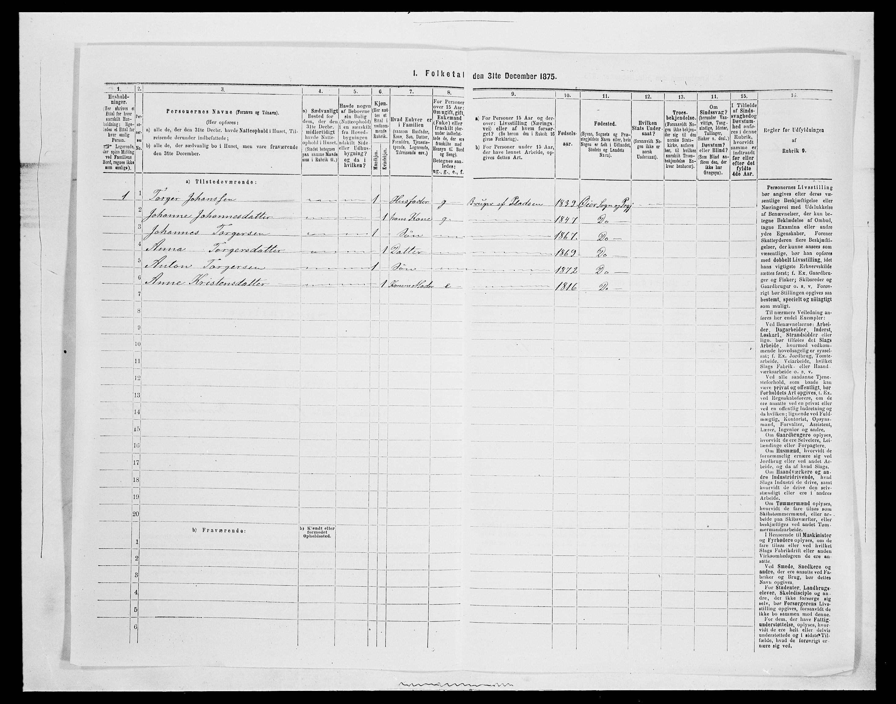 SAH, 1875 census for 0521P Øyer, 1875, p. 97