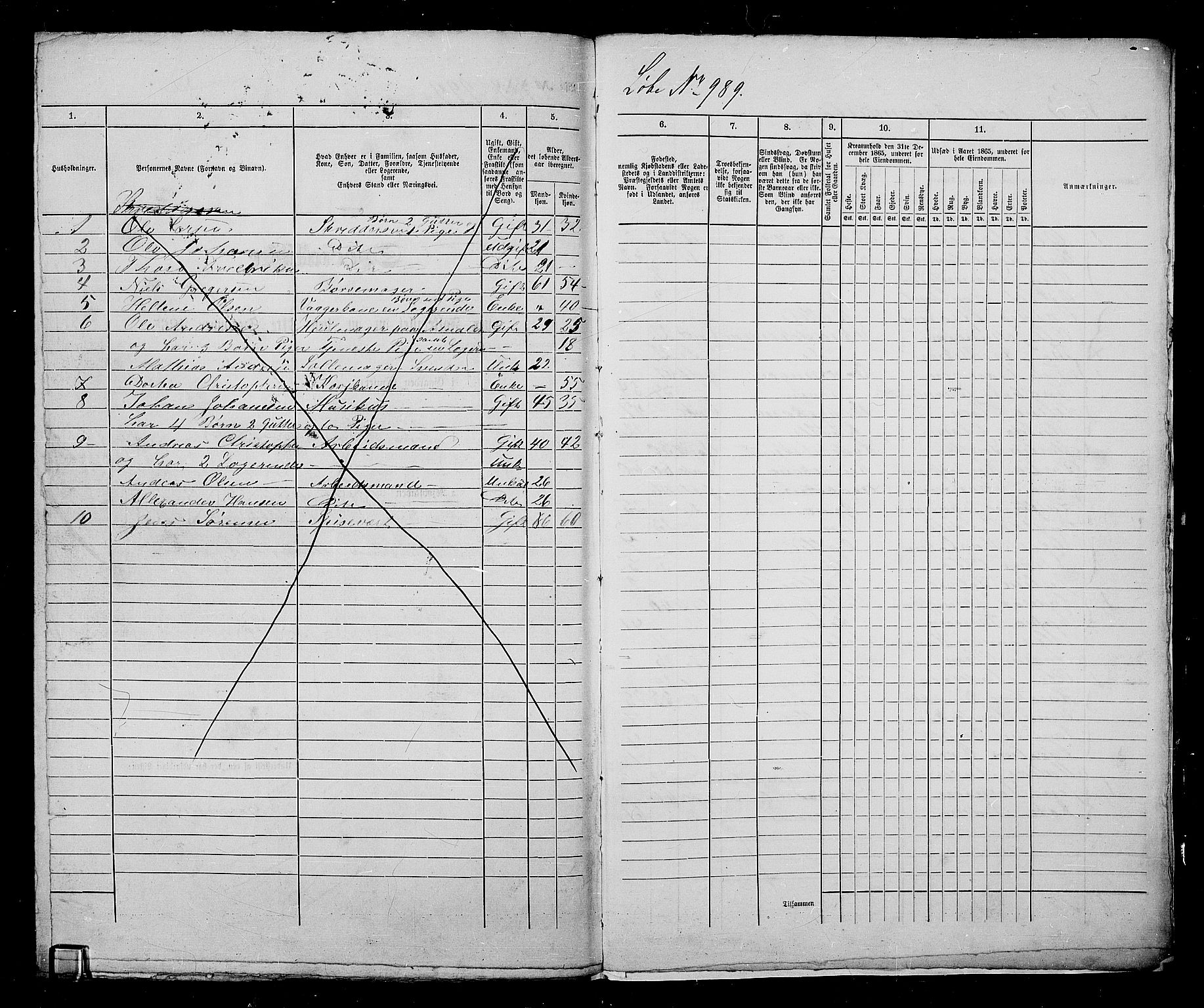 RA, 1865 census for Kristiania, 1865, p. 2261