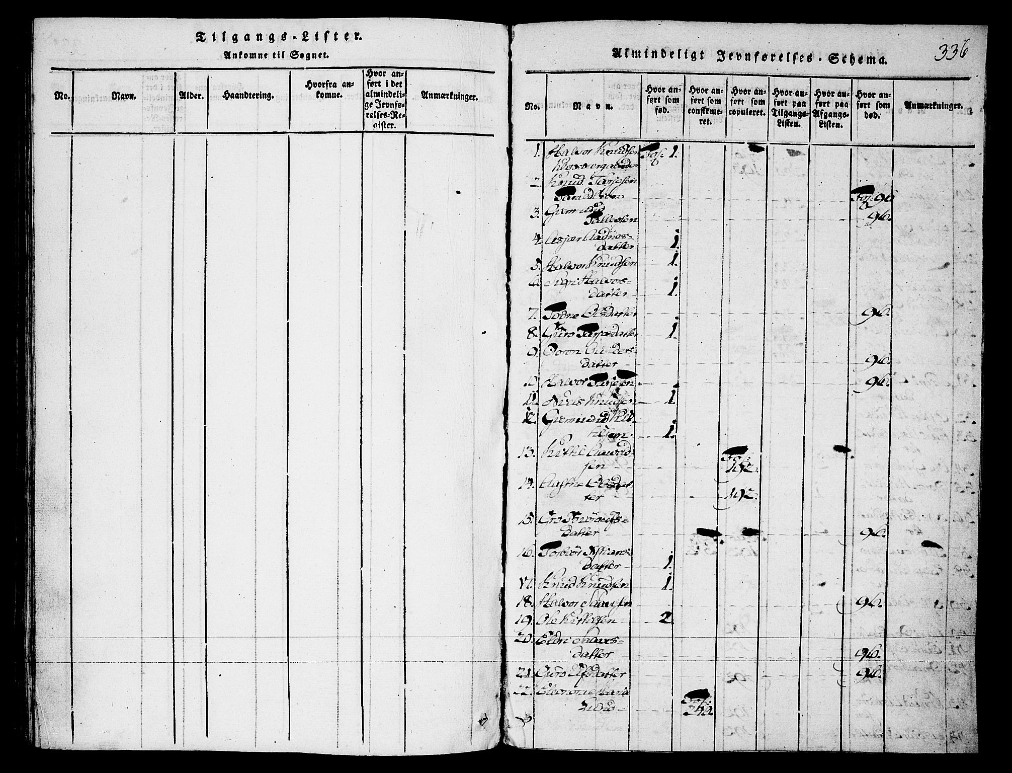 Fyresdal kirkebøker, AV/SAKO-A-263/F/Fa/L0003: Parish register (official) no. I 3, 1815-1840, p. 336