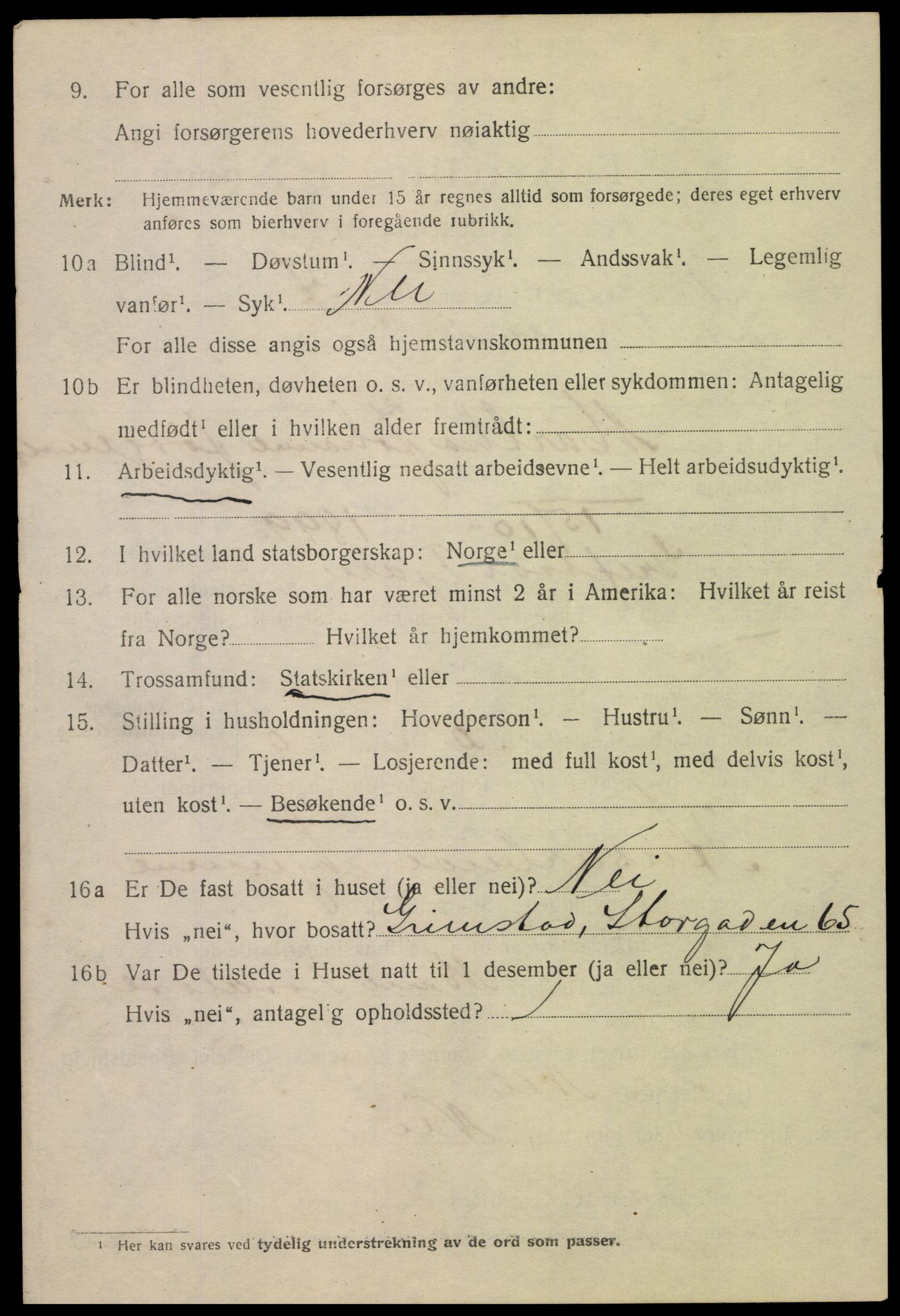 SAK, 1920 census for Kristiansand, 1920, p. 40144