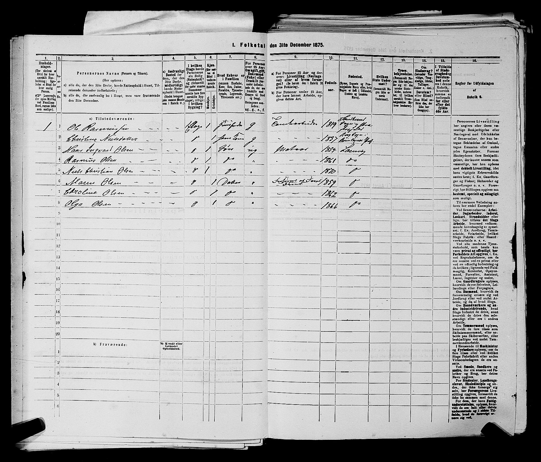 SAKO, 1875 census for 0707P Larvik, 1875, p. 301