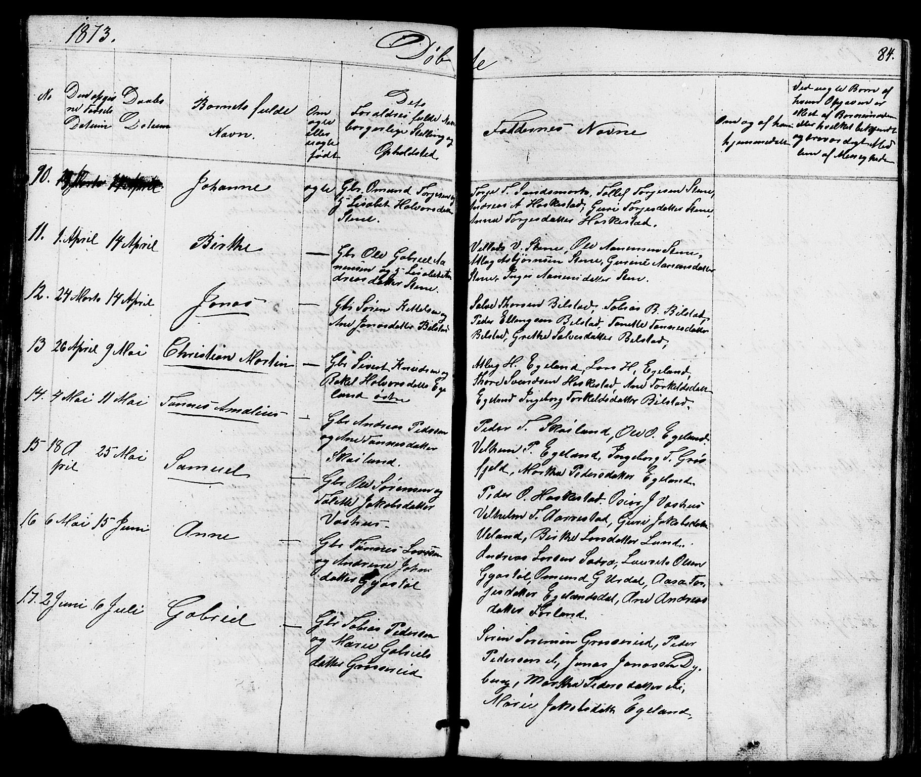 Lund sokneprestkontor, AV/SAST-A-101809/S07/L0004: Parish register (copy) no. B 4, 1854-1874, p. 84