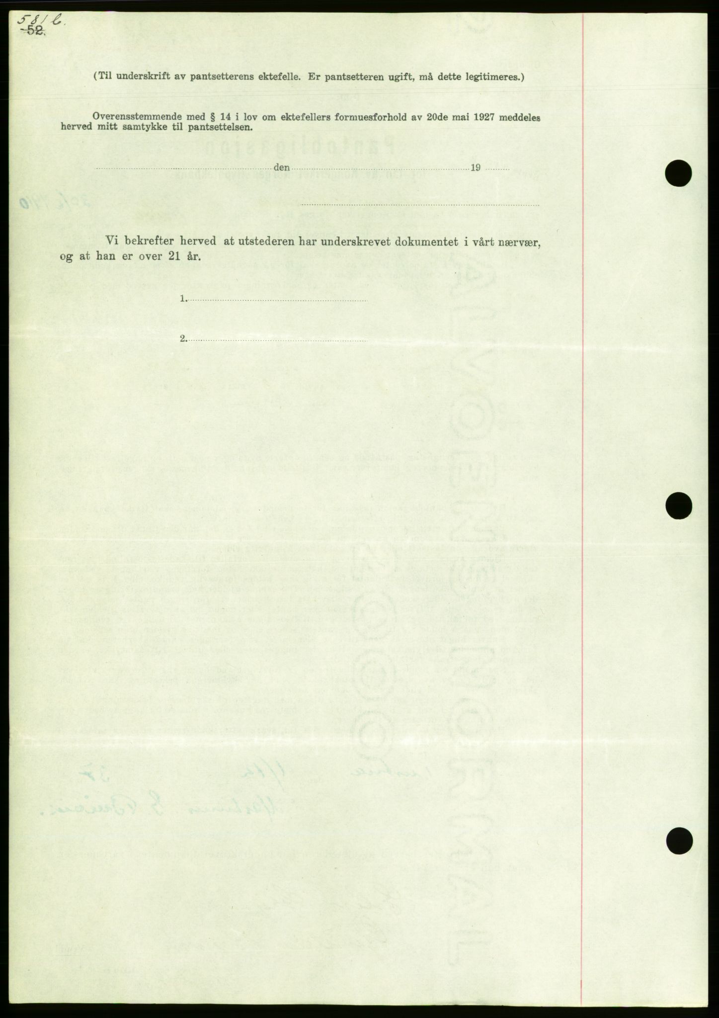 Nordmøre sorenskriveri, AV/SAT-A-4132/1/2/2Ca/L0092: Mortgage book no. B82, 1937-1938, Diary no: : 124/1938