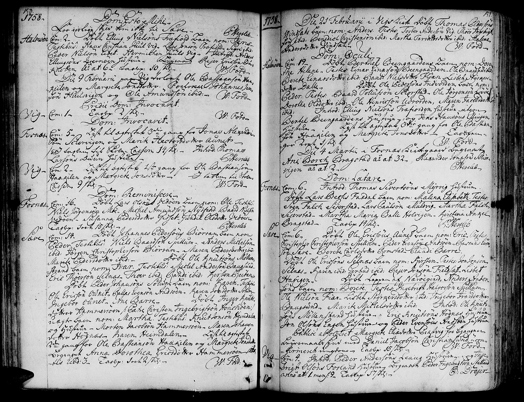 Ministerialprotokoller, klokkerbøker og fødselsregistre - Nord-Trøndelag, SAT/A-1458/773/L0607: Parish register (official) no. 773A01, 1751-1783, p. 150-151