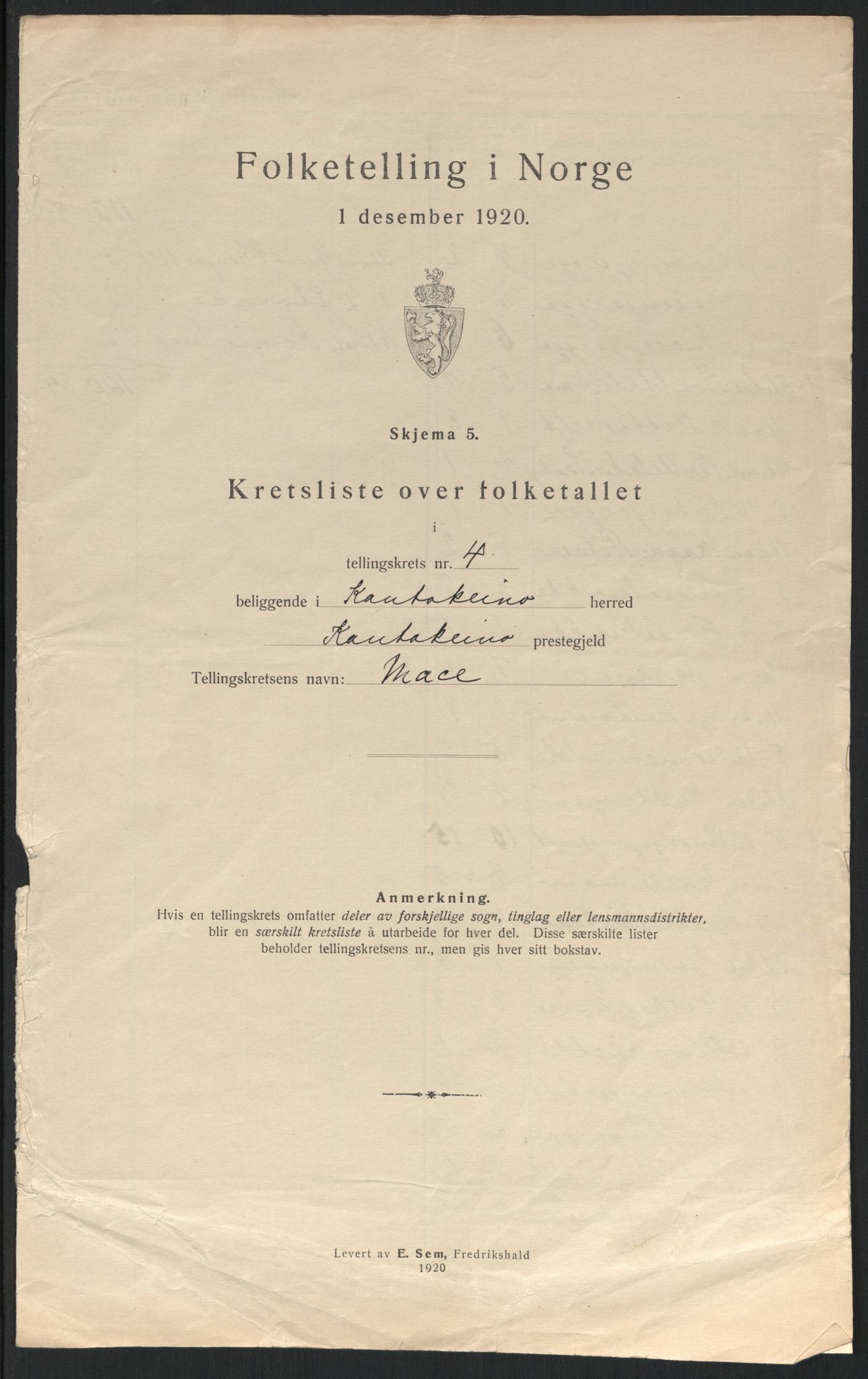 SATØ, 1920 census for Kautokeino, 1920, p. 15