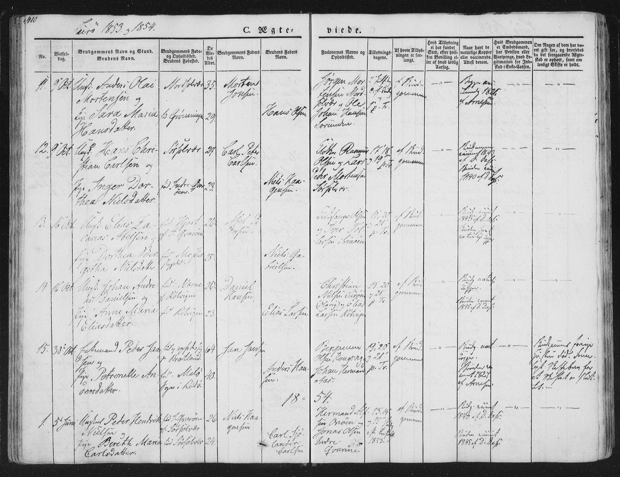 Ministerialprotokoller, klokkerbøker og fødselsregistre - Nordland, AV/SAT-A-1459/839/L0566: Parish register (official) no. 839A03, 1825-1862, p. 410