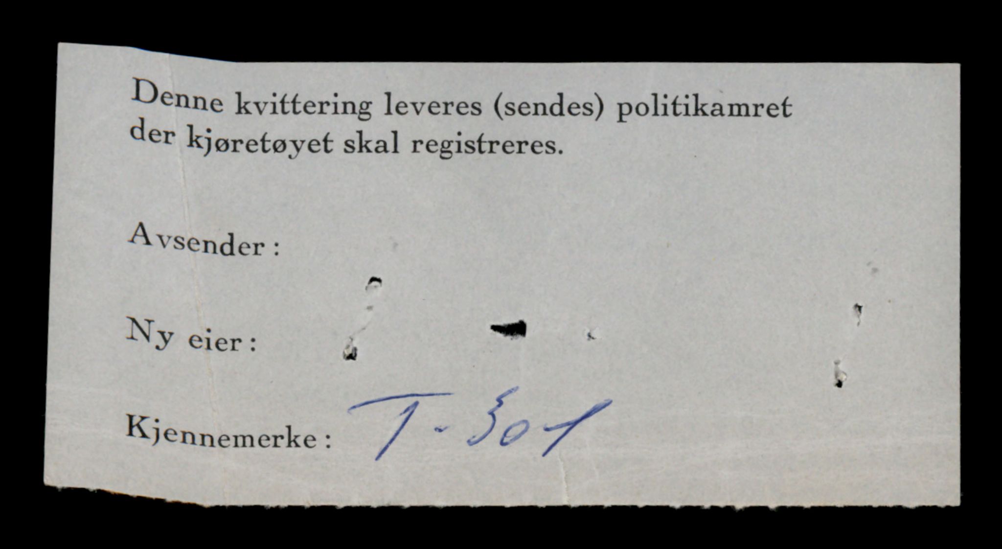 Møre og Romsdal vegkontor - Ålesund trafikkstasjon, AV/SAT-A-4099/F/Fe/L0003: Registreringskort for kjøretøy T 232 - T 340, 1927-1998, p. 1949