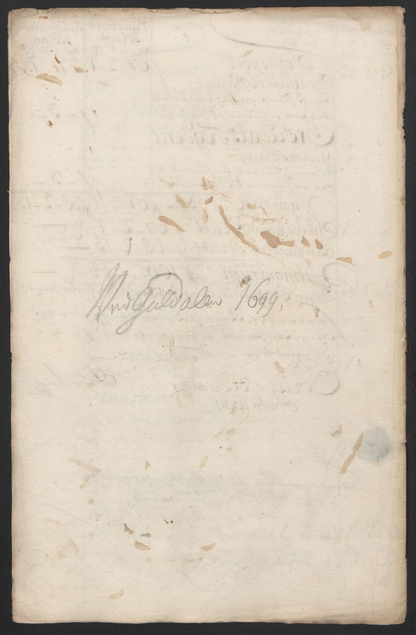 Rentekammeret inntil 1814, Reviderte regnskaper, Fogderegnskap, AV/RA-EA-4092/R60/L3949: Fogderegnskap Orkdal og Gauldal, 1699, p. 283