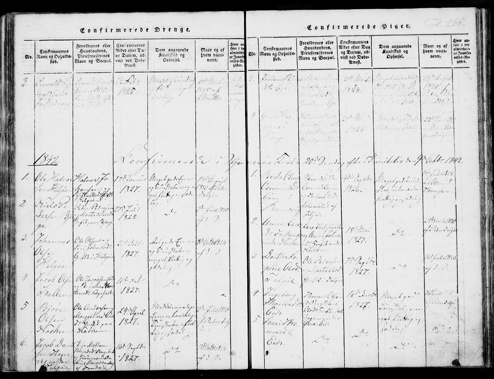 Nedstrand sokneprestkontor, AV/SAST-A-101841/01/IV: Parish register (official) no. A 7, 1816-1870, p. 265