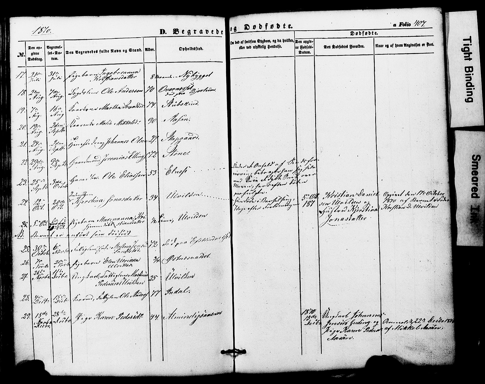 Ministerialprotokoller, klokkerbøker og fødselsregistre - Nord-Trøndelag, AV/SAT-A-1458/724/L0268: Parish register (copy) no. 724C04, 1846-1878, p. 407