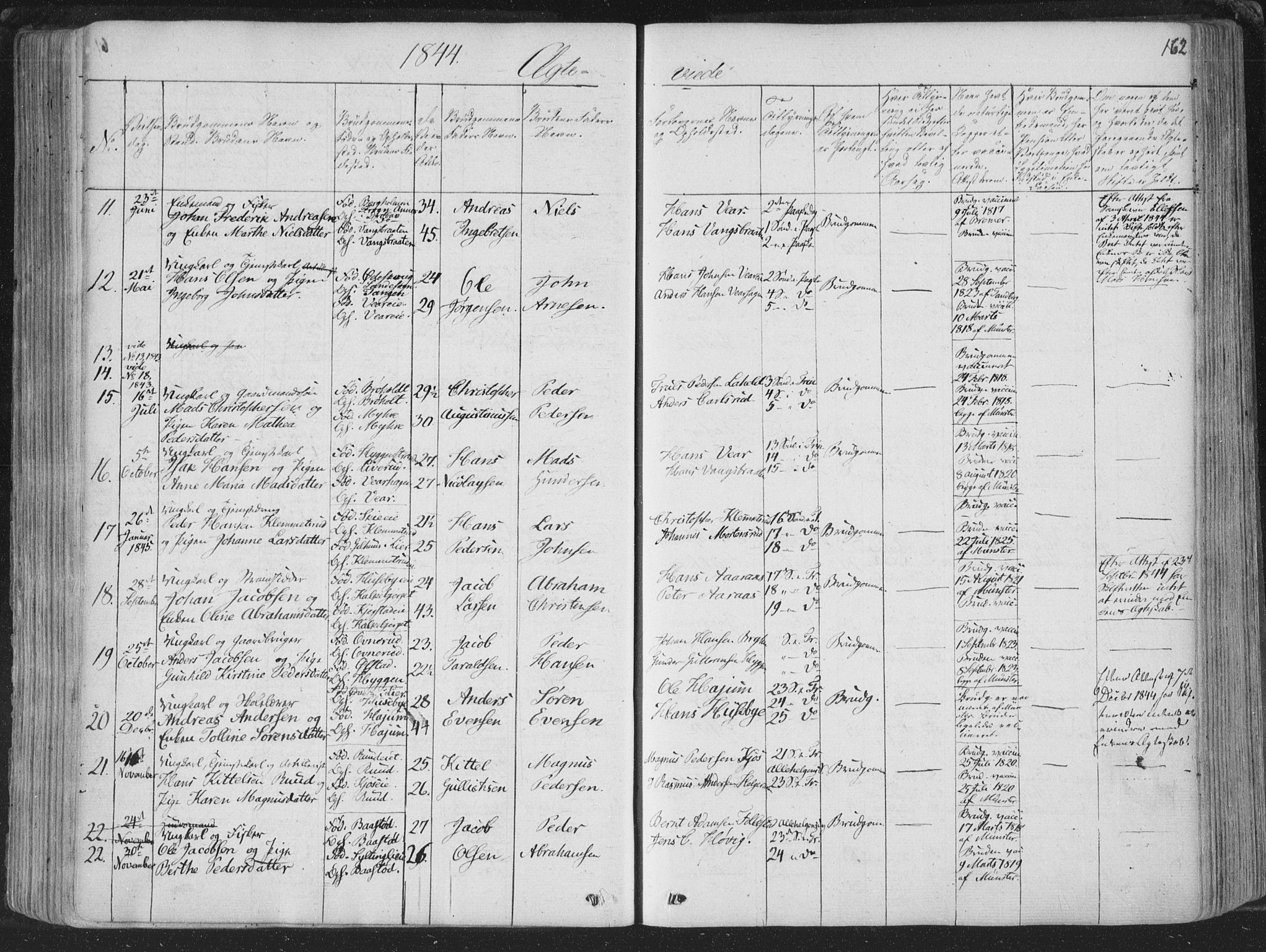 Røyken kirkebøker, AV/SAKO-A-241/F/Fa/L0005: Parish register (official) no. 5, 1833-1856, p. 162