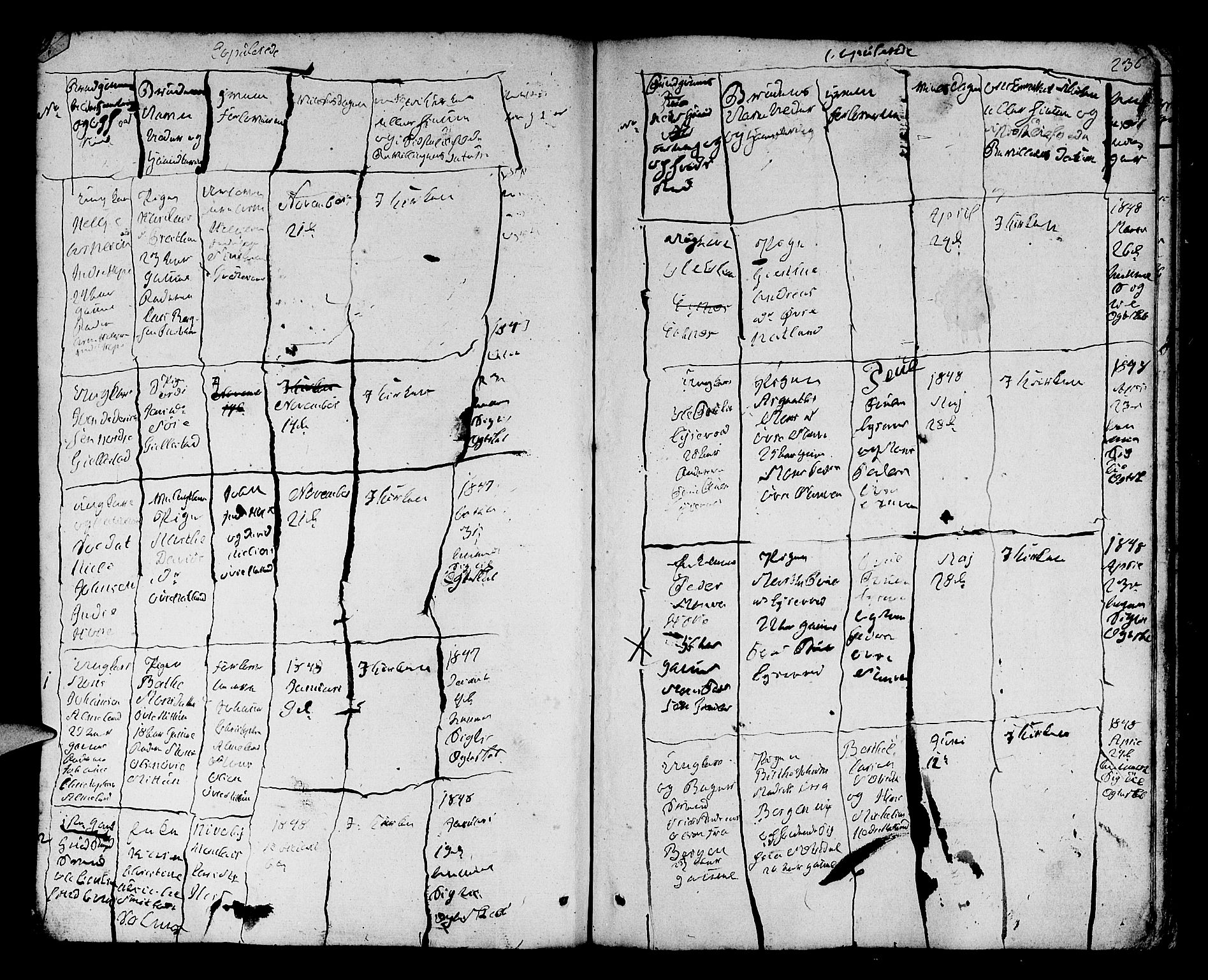 Fana Sokneprestembete, AV/SAB-A-75101/H/Hab/Habb/L0001: Parish register (copy) no. B 1, 1837-1855, p. 236