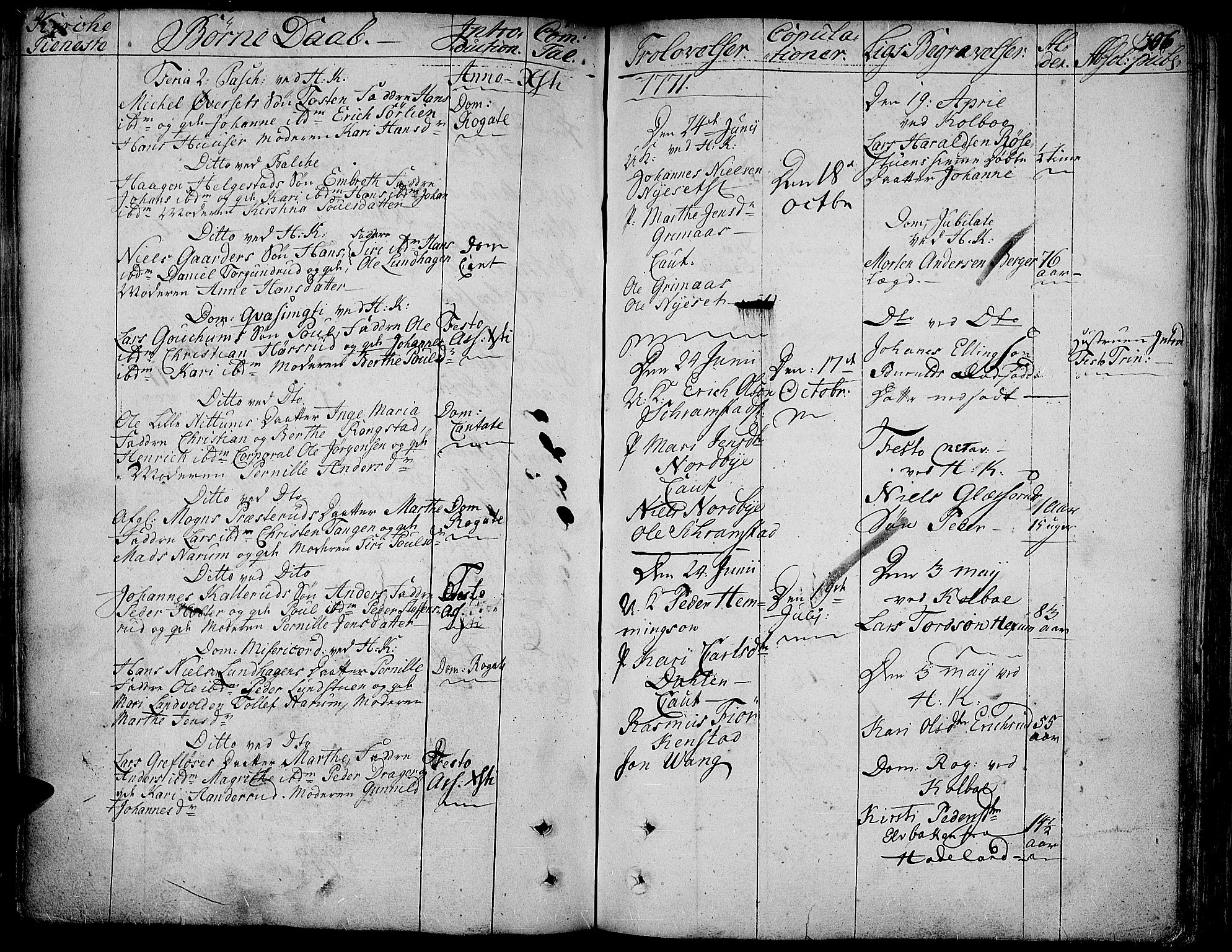 Toten prestekontor, AV/SAH-PREST-102/H/Ha/Haa/L0005: Parish register (official) no. 5, 1761-1772, p. 306